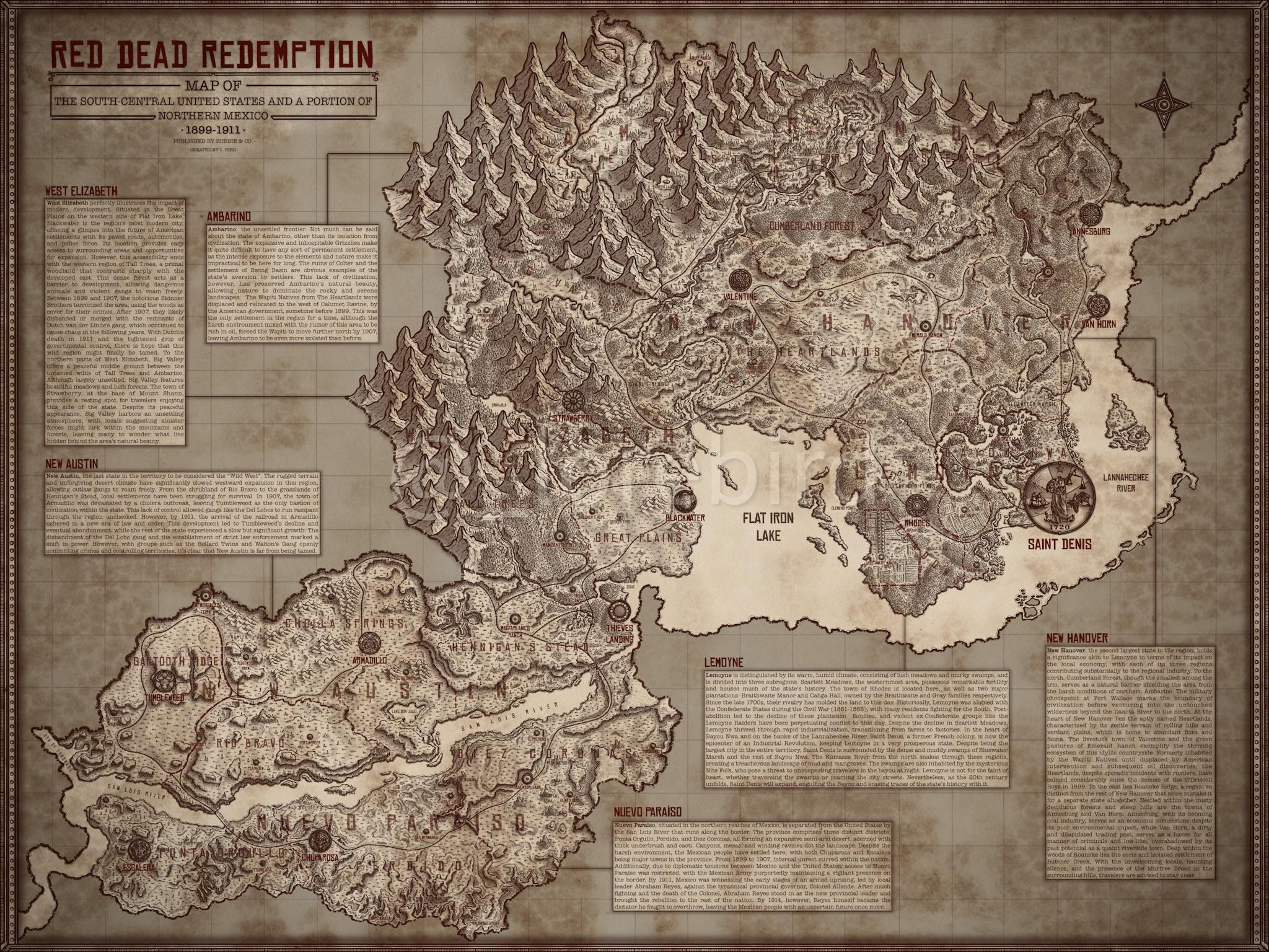 In Honor of 14 Years, Here is a Map I Drew of the World of RDR