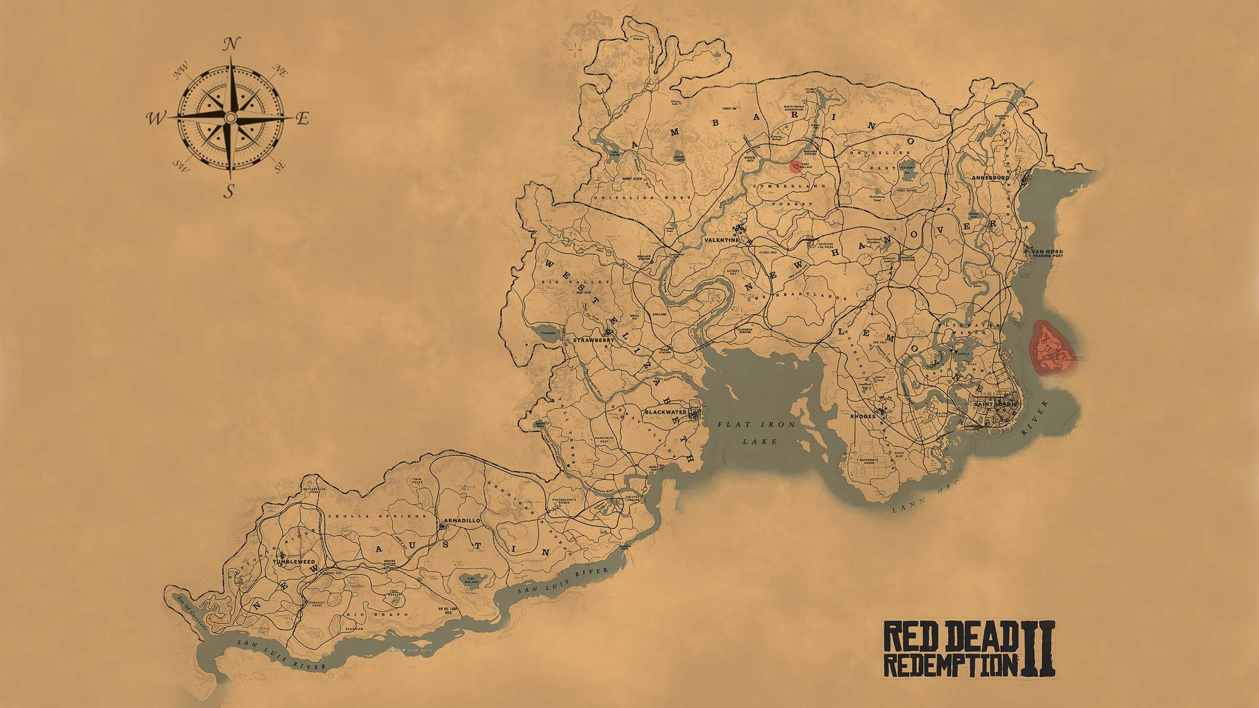 The full Red Dead Redemption 2 map shows off a big world to explore
