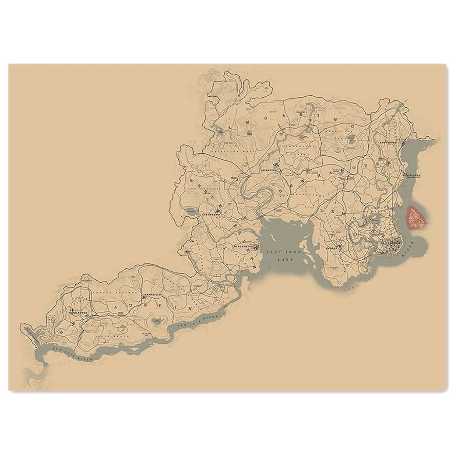 RDR2 Poster Wall Art Video Game RDR2 Map Canvas poster, Aesthetic Painting Prints, 30x40cm (No Framed): Amazon.co.uk: Books