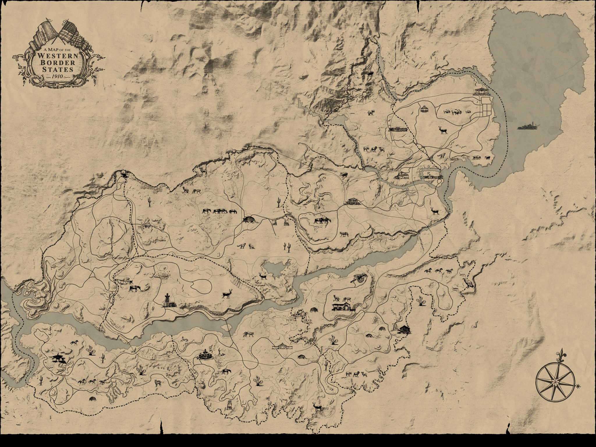RDR2 style map for RDR1 Mod for Red Dead Redemption