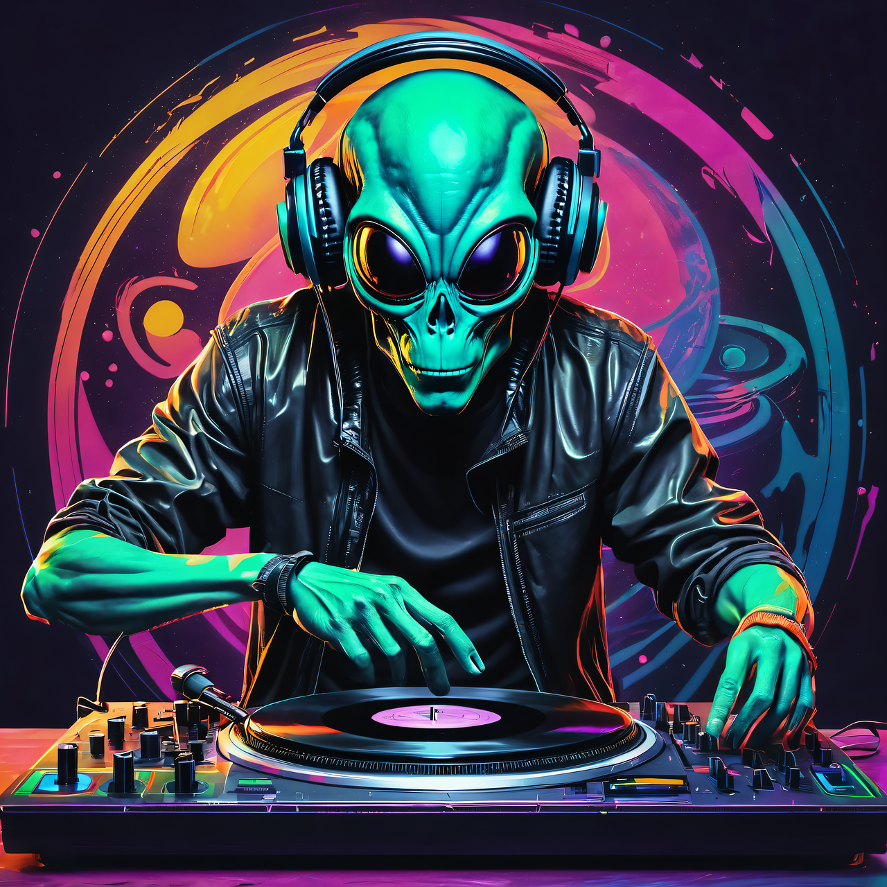 Download Alien Dj. Royalty Free Stock Illustration Image