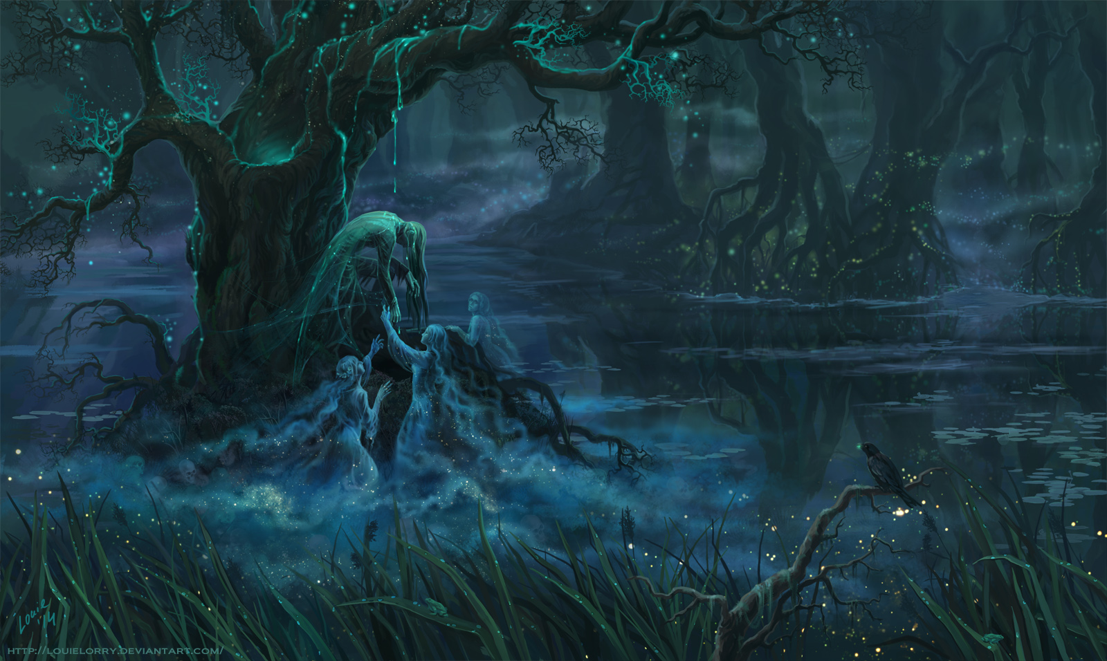 Phone wallpaper: Fantasy, Dark, Evil, Forest, Ghost, Swamp, Tree 789566