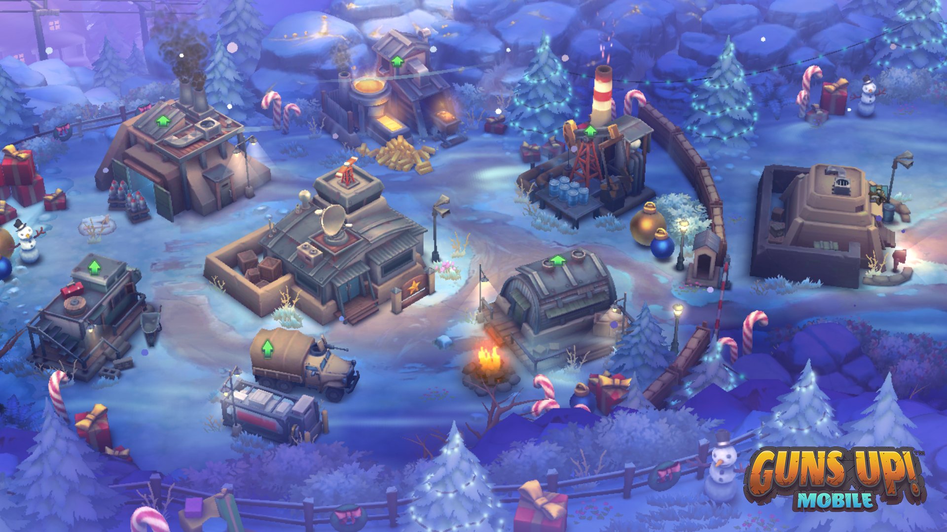 Guns Up Mobile على X: Have you seen the new Winter Base Theme? Show us how you've decorated your base with this new Theme!
