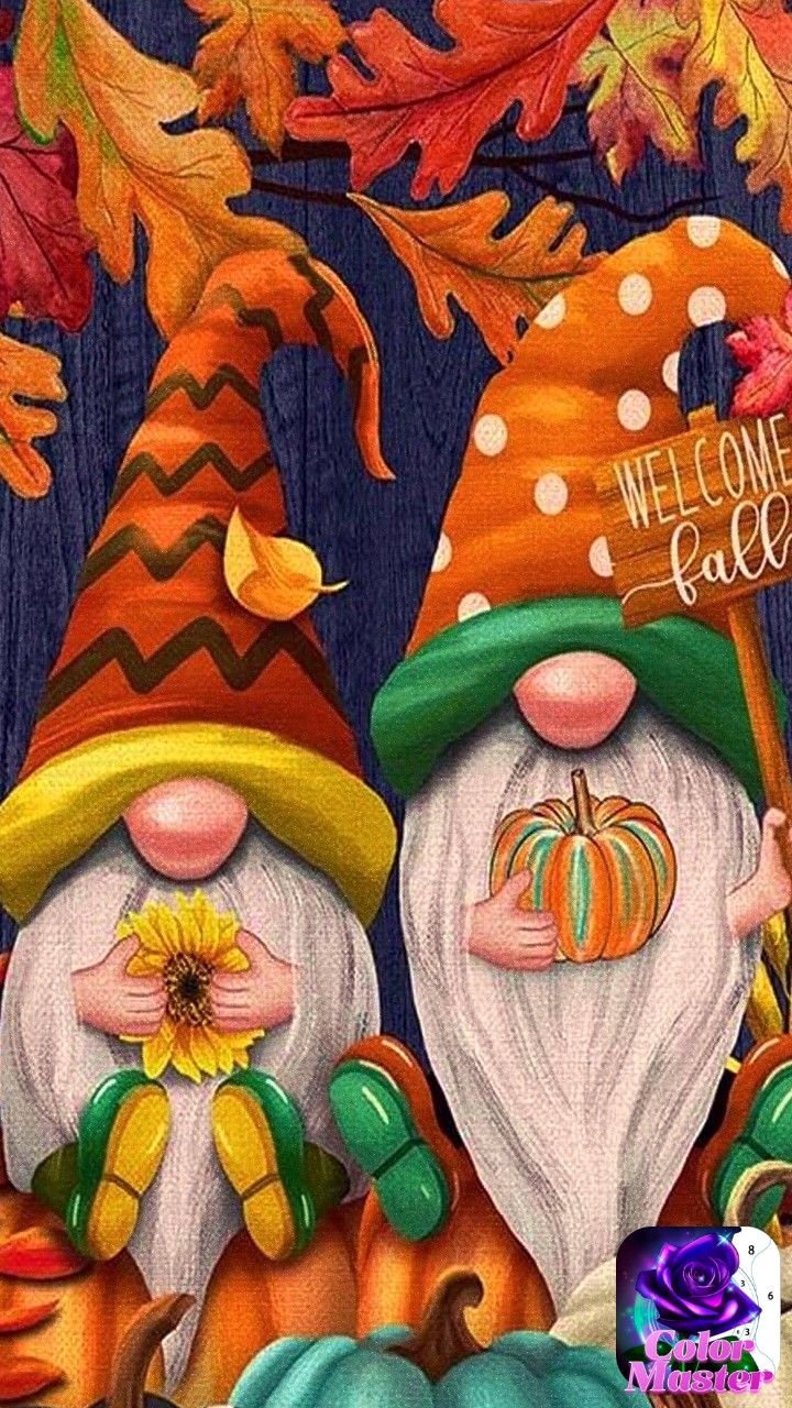 Color by Numbers. Fall garden flag, Gnome wallpaper, Gnome picture
