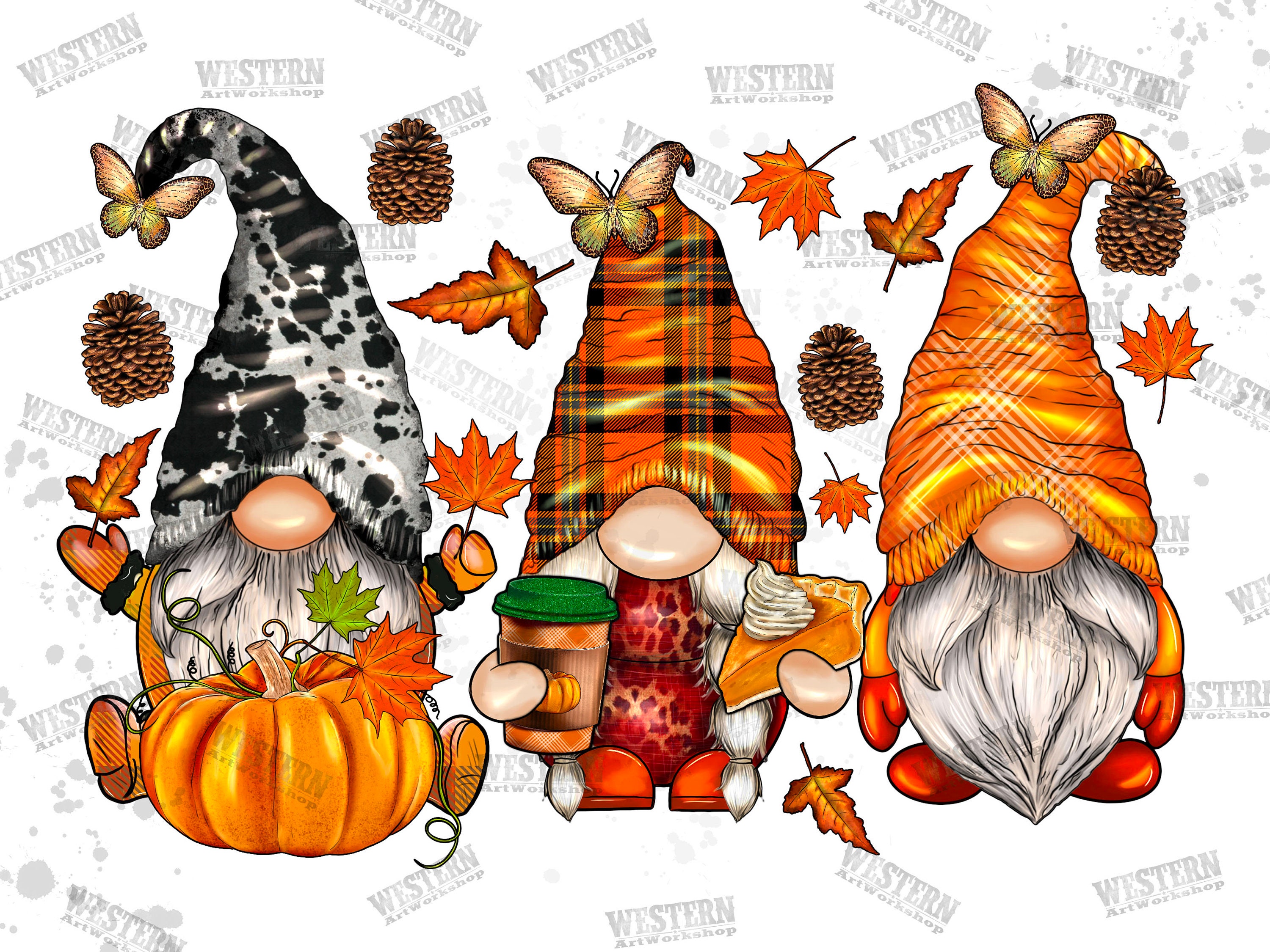 Fall Gnomes Png Sublimation Design, Fall Png, Autumn Png, Pumpkin Png, Thanksgiving Gnome Png, Autumn Leaves Png, Fall Color Png Downloads