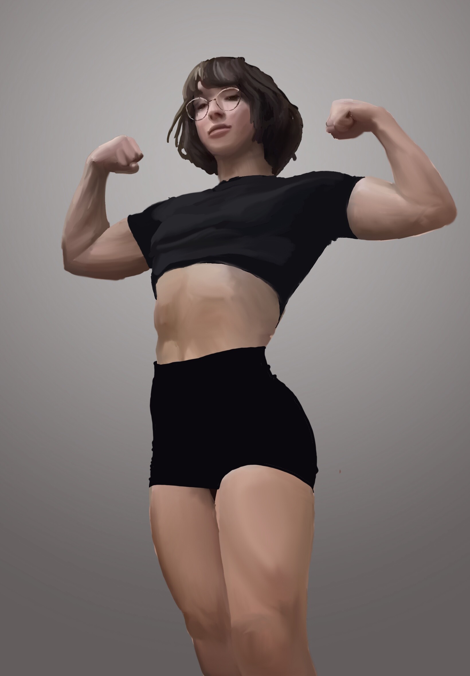 LeanBeefPatty Front Double Bicep Pose Digital Art
