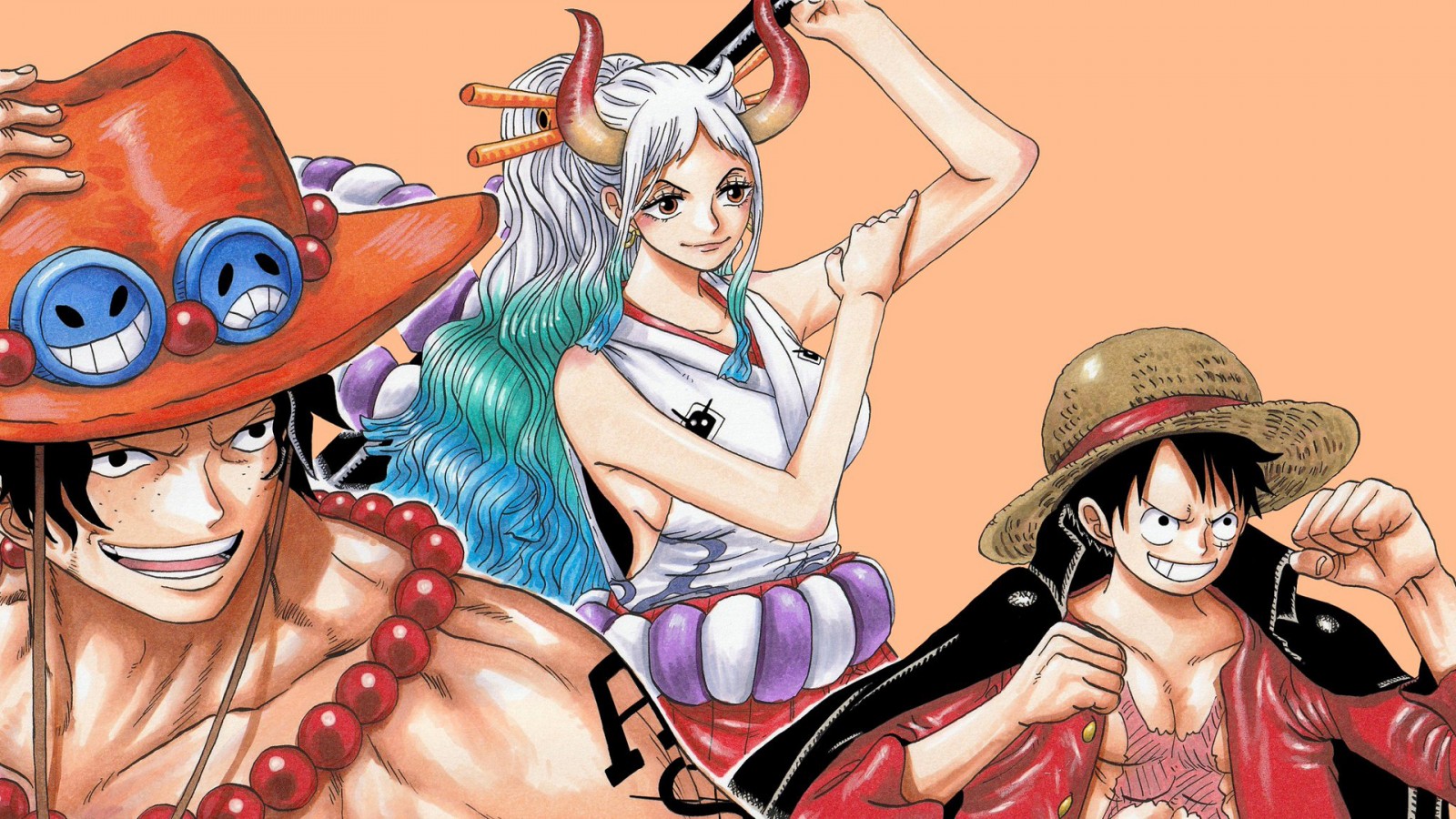 Yamato Monkey D. Luffy Portgas D. Ace HD One Piece Wallpaper