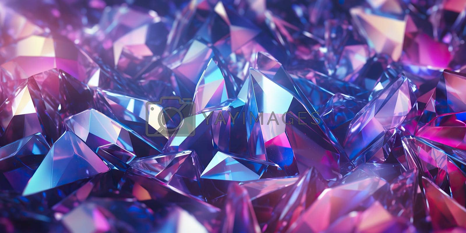 Holographic background with realistic crystal shards. Rainbow reflexes in pink and purple color. Abstract trendy pattern. Texture with magical effect. by Artsiom Vectors & Illustrations Free download