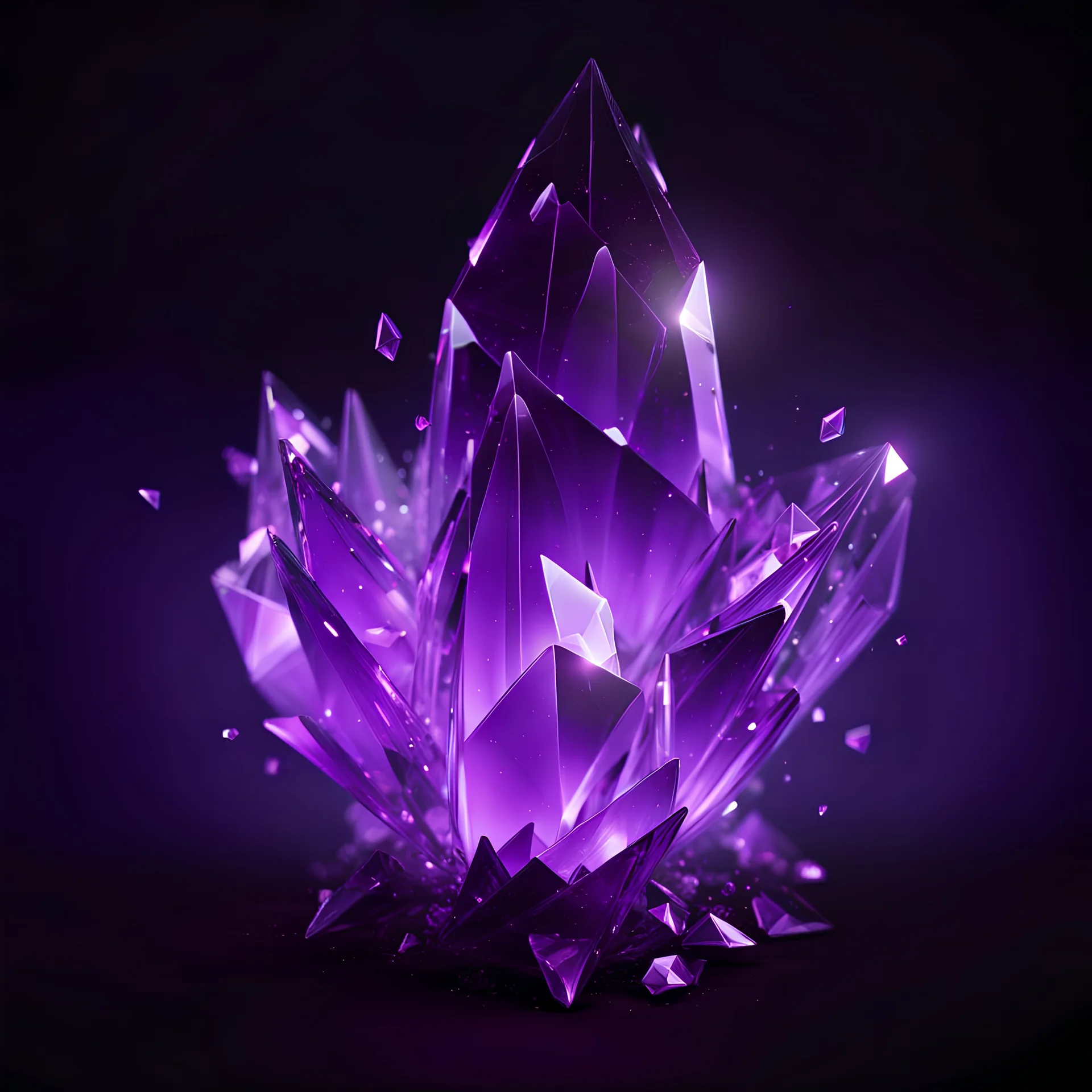 cyberpunk purple crystal shards, blac