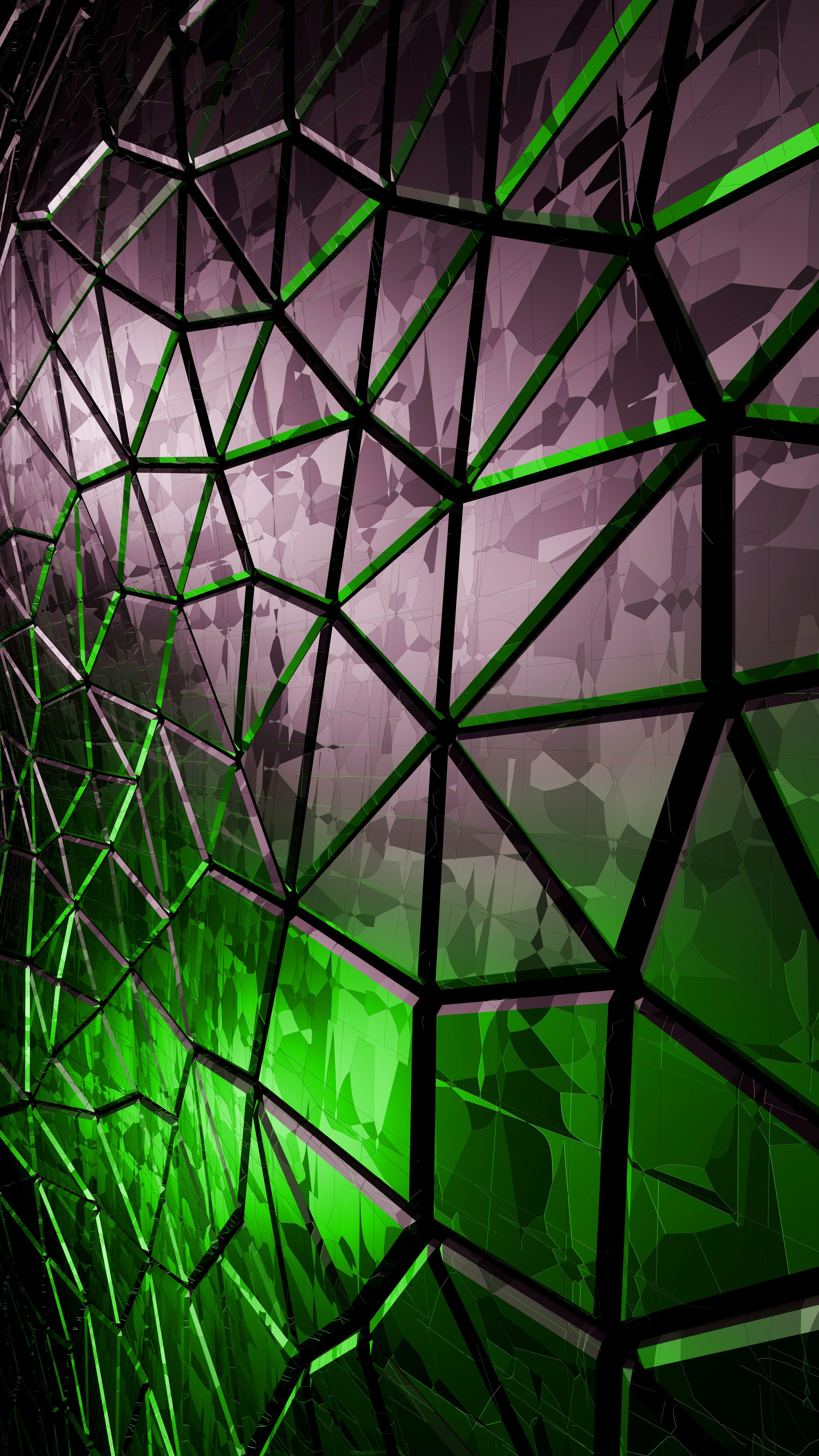 A green and purple abstract geometric pattern. photo