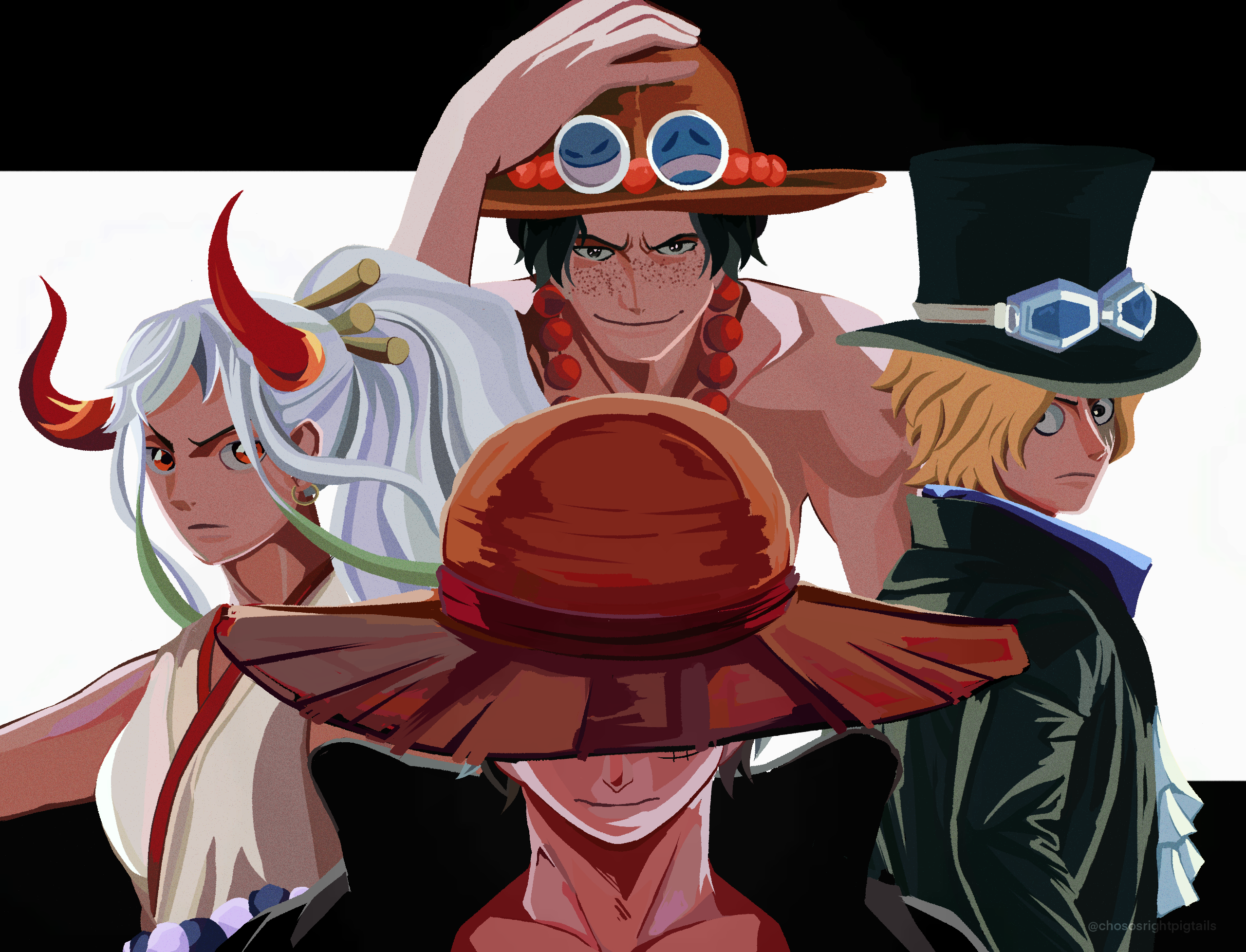 Download Yamato (One Piece) Portgas D. Ace Sanji (One Piece) Monkey D. Luffy Anime One Piece HD Wallpaper