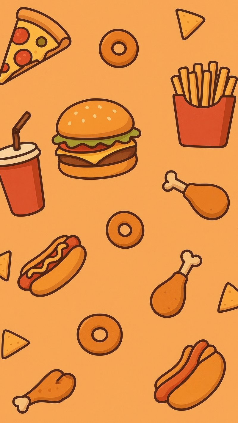 Pizza Burger Fries Image Wallpaper