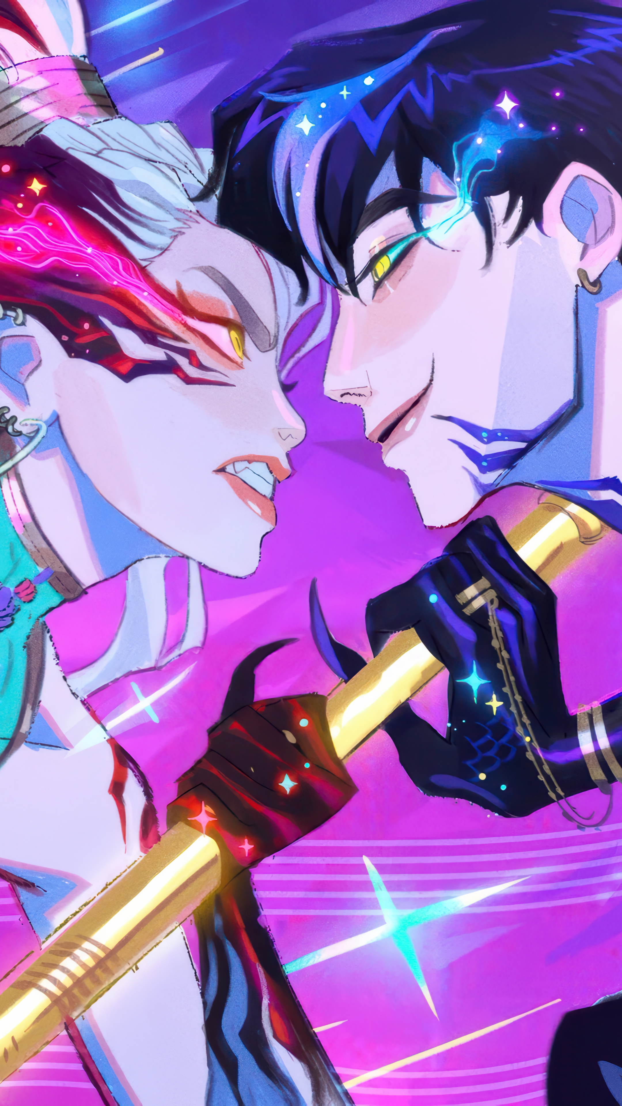 Kpop Demon Hunters Rumi vs. Jinu 4K Wallpaper iPhone HD Phone