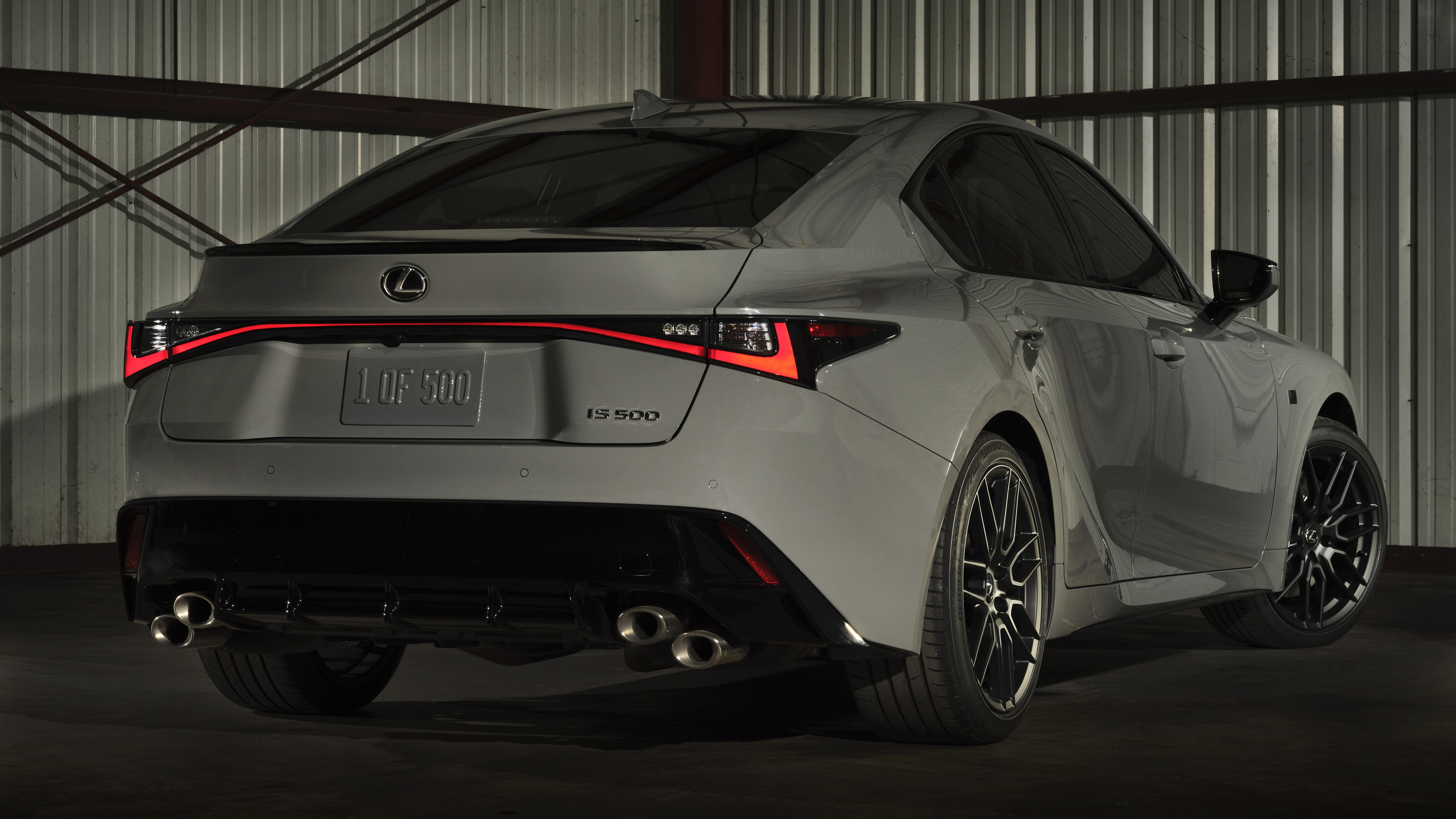 2022 Lexus IS 500 F SPORT white car rear view Desktop wallpaper 1920x1080