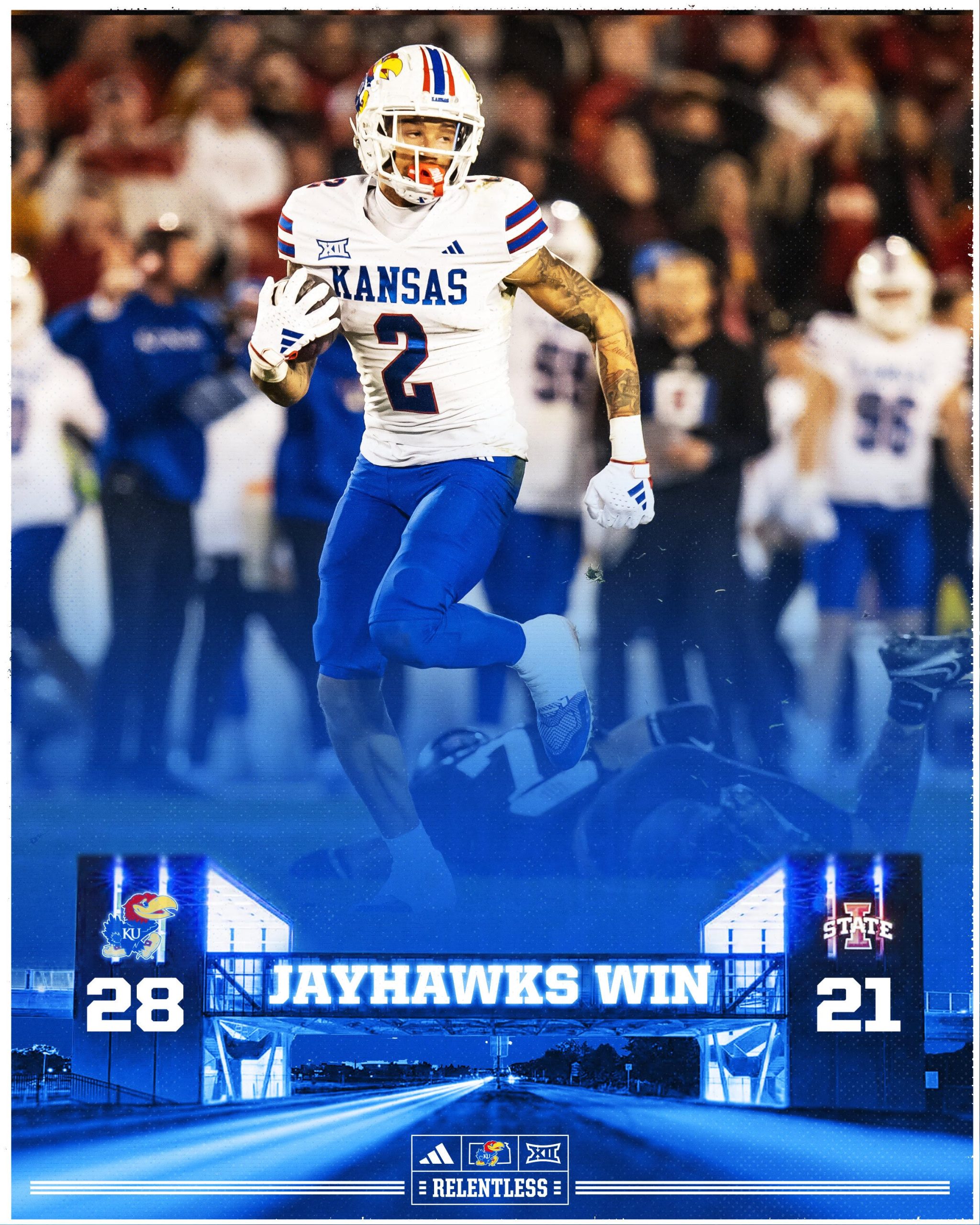 No. 22 Jayhawks Move To 7 2 With Road Victory At Iowa State