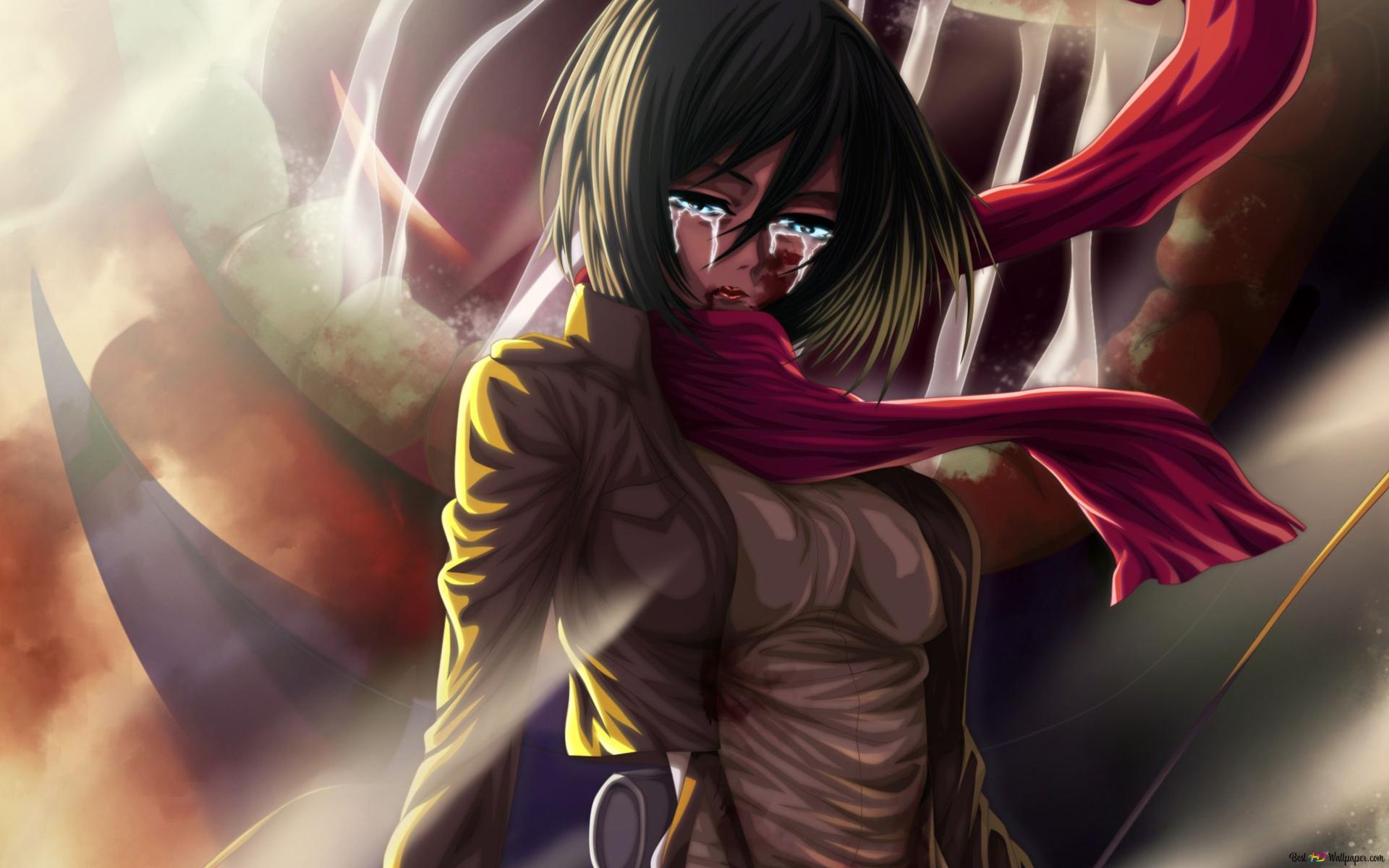 Sad Ackerman 2K wallpaper download