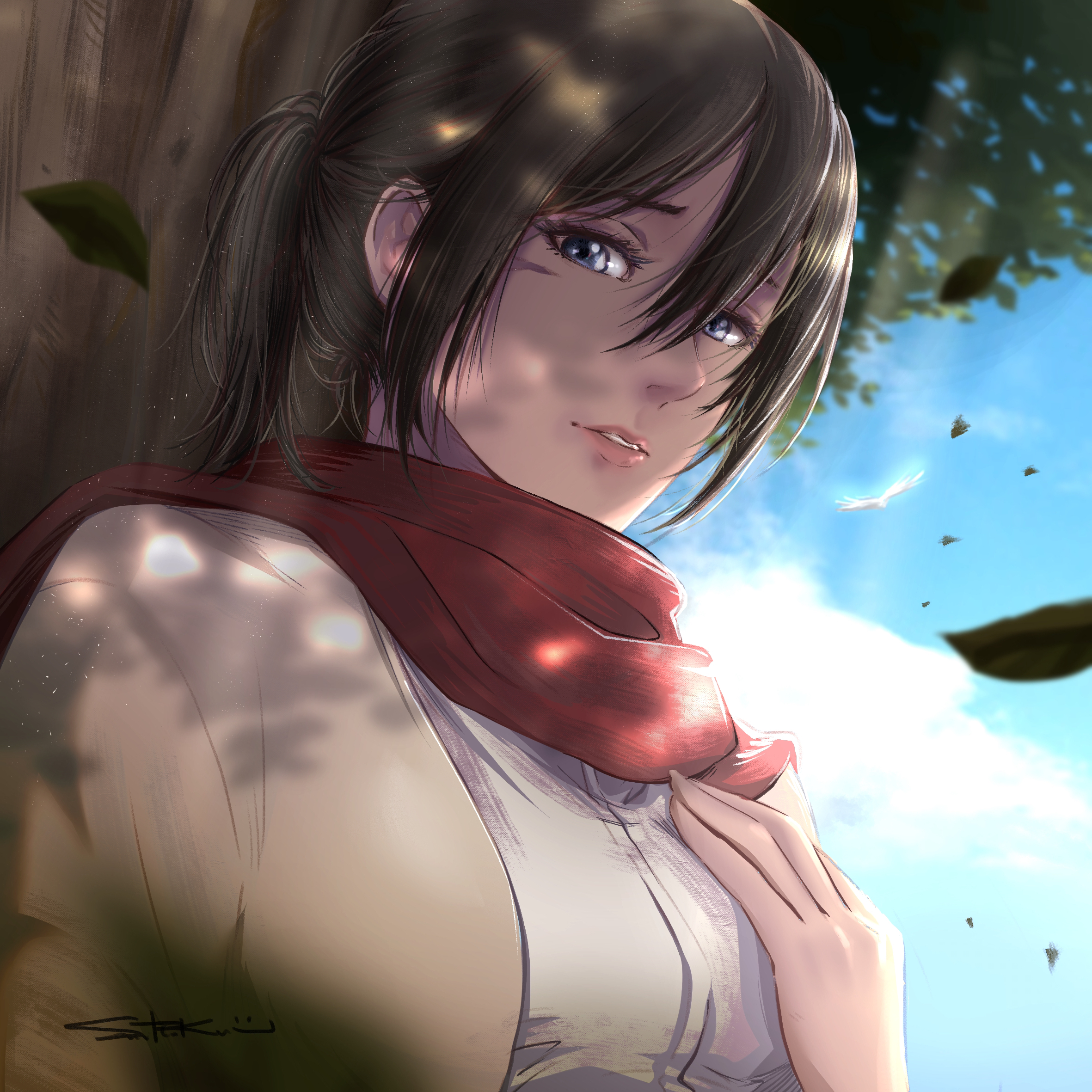 Mikasa Ackerman on Titan by kirin 13 Anime Image Board