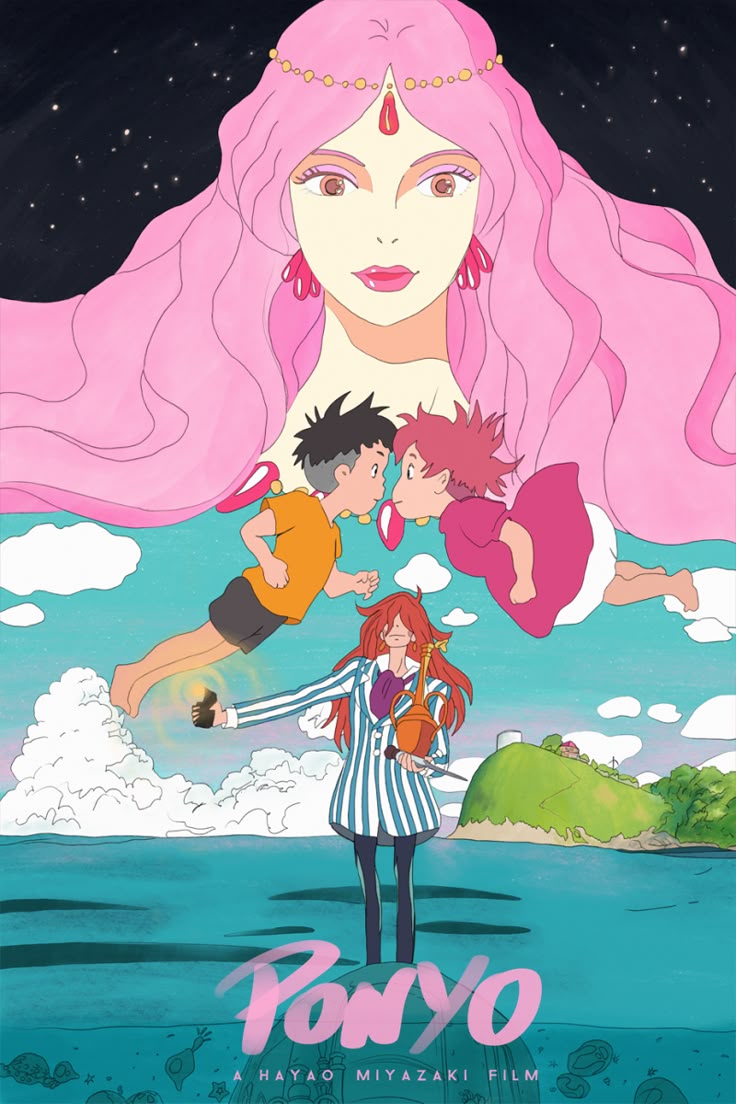 Ponyo On The Cliff By The Sea. Poster By Juanrosales