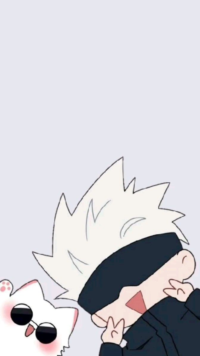 gojo Satoru chibi wallpaper purple