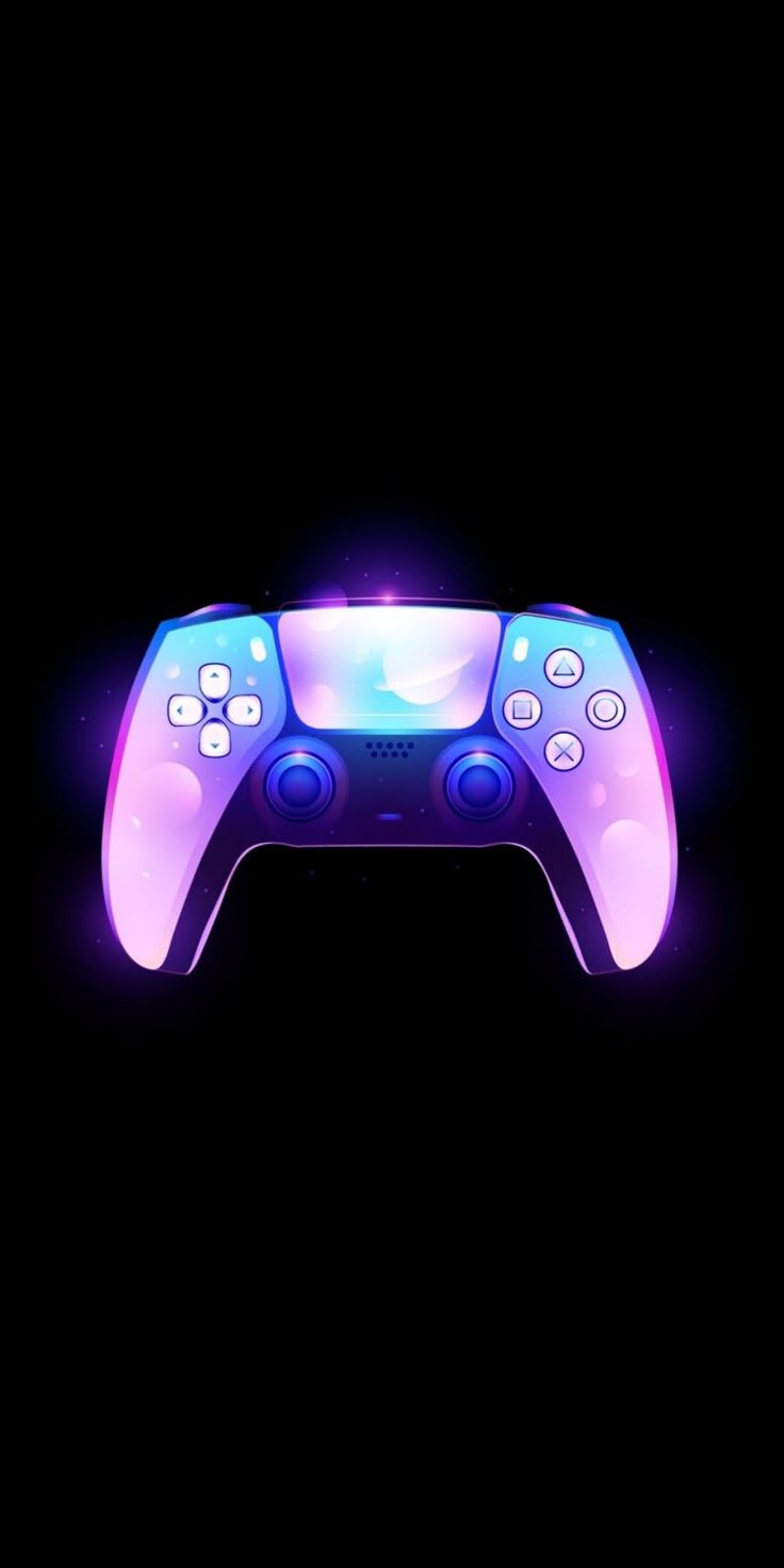 Glowing Video Game Controller Wallpaper