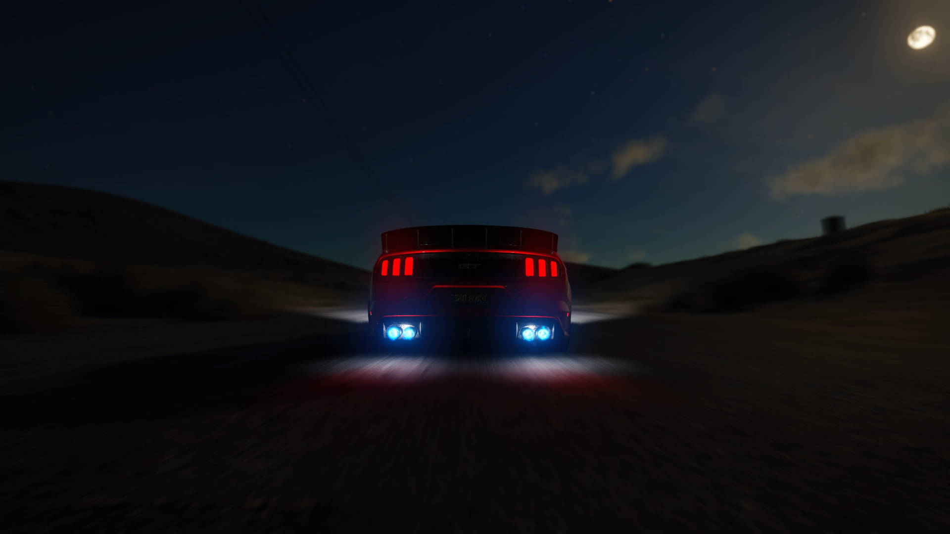Download Captivating Night Drive with the Ford Mustang HD Wallpaper