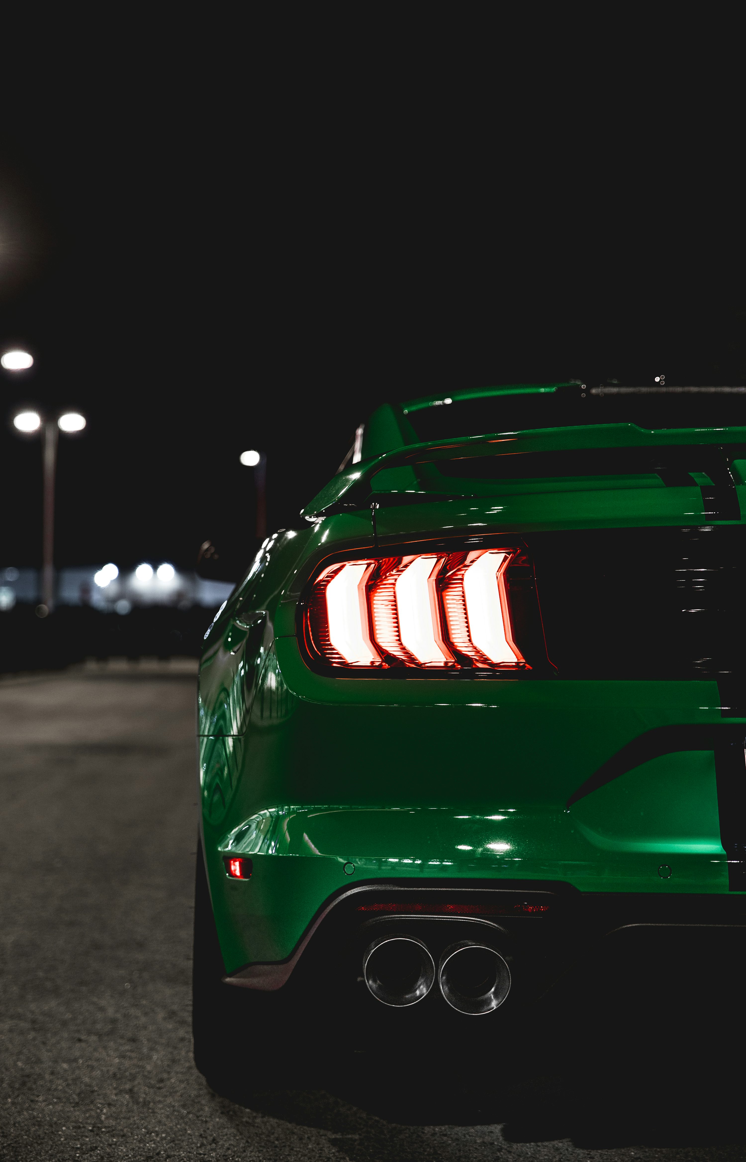 Green Ford Mustang coupe photo