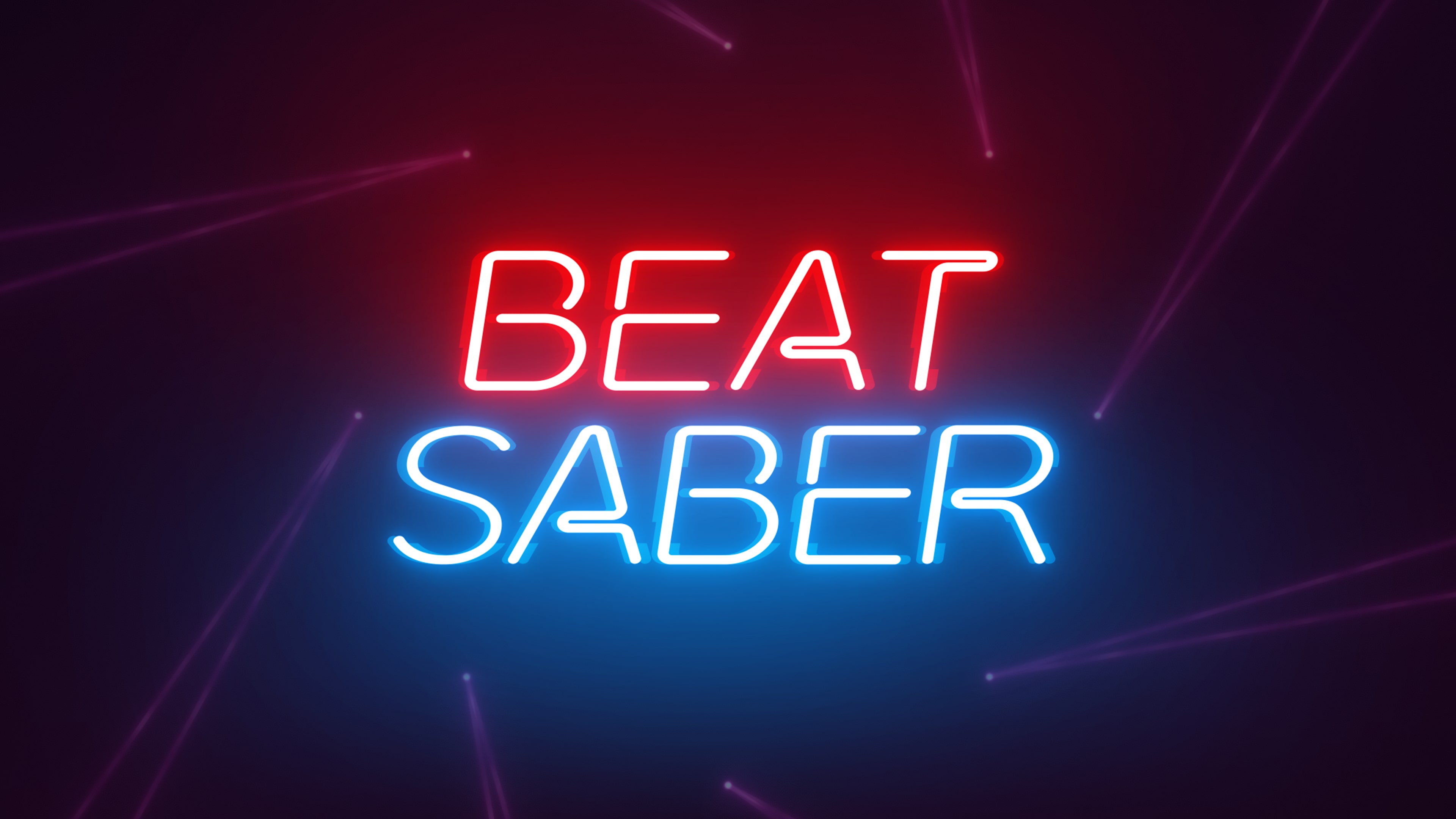 Beat Saber Wallpaper 4K, PlayStation 5, Neon typography
