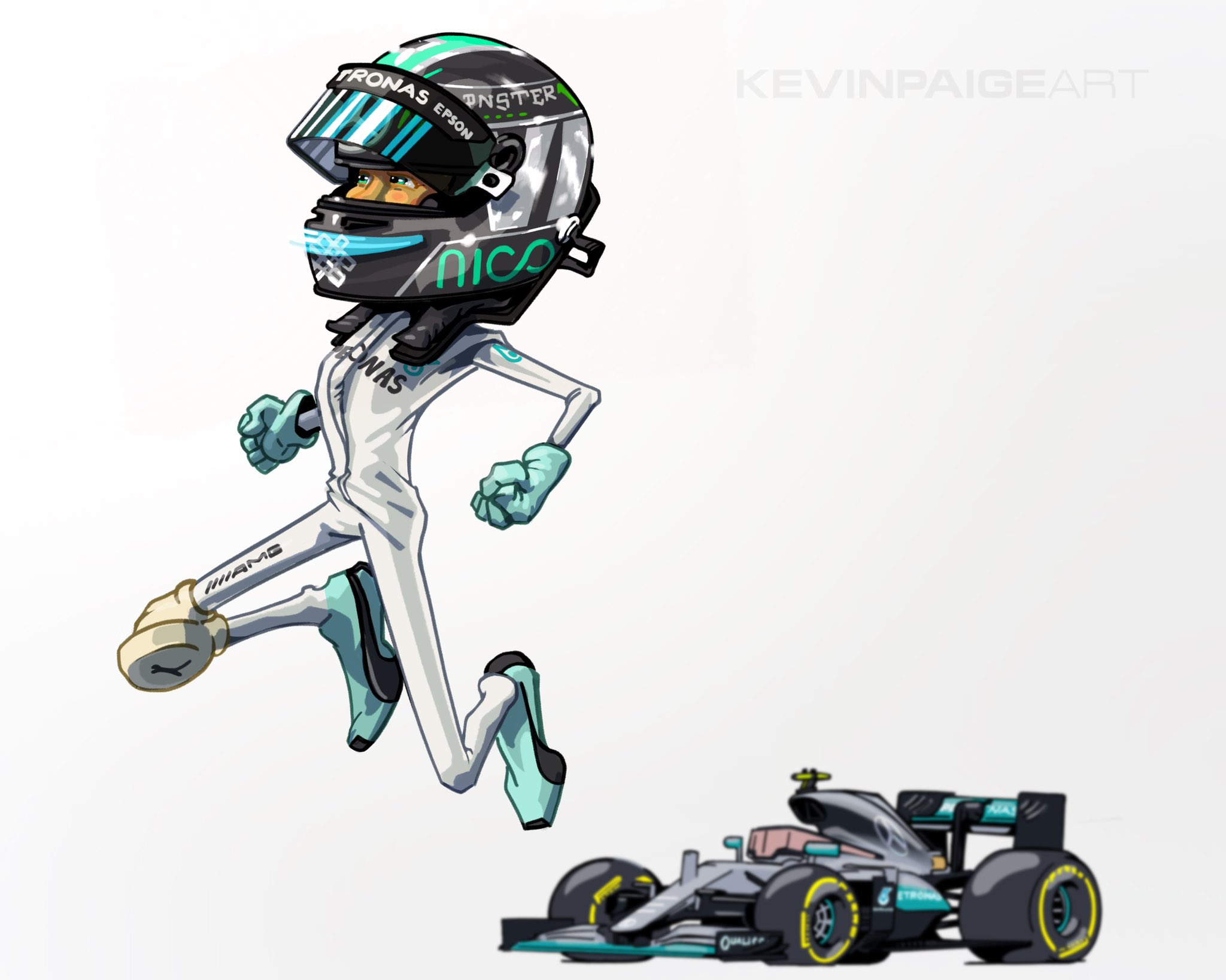 Kevin Paige Rosberg's 2016 championship leap #mercedesamg #f1 #formula1 #nicorosberg #abudhabi #cartoon #drawing