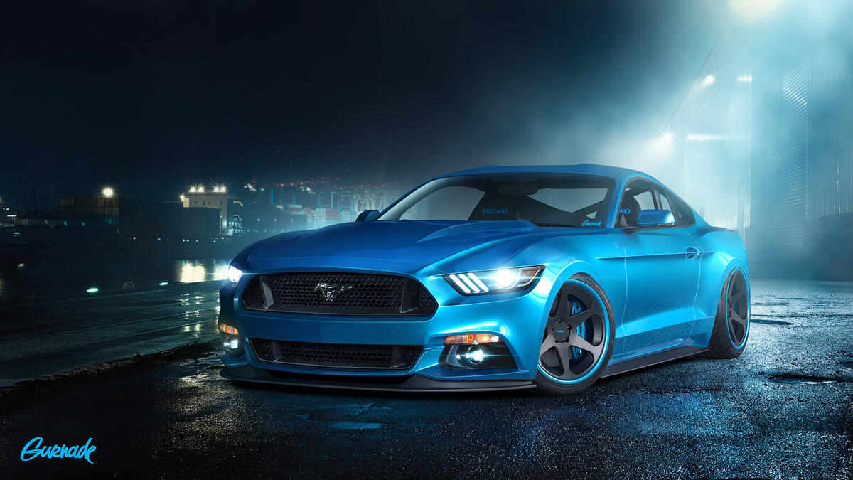 Wallpaper mustang blue night from 777semen image and screensavers