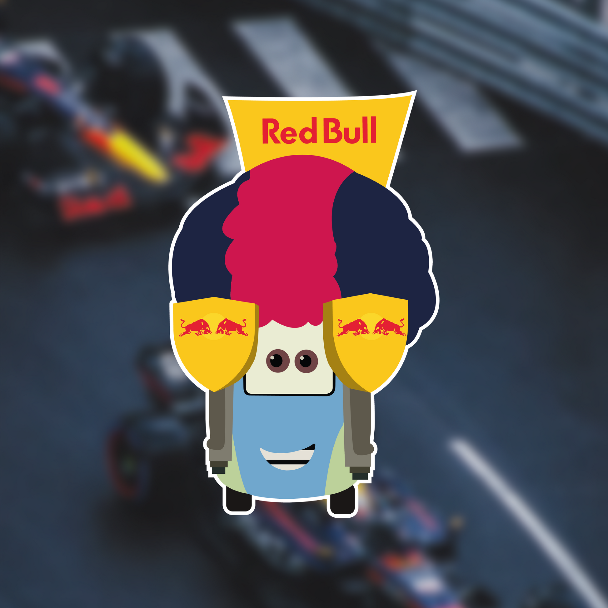 Guido Red Bull F1 Illustration Sticker