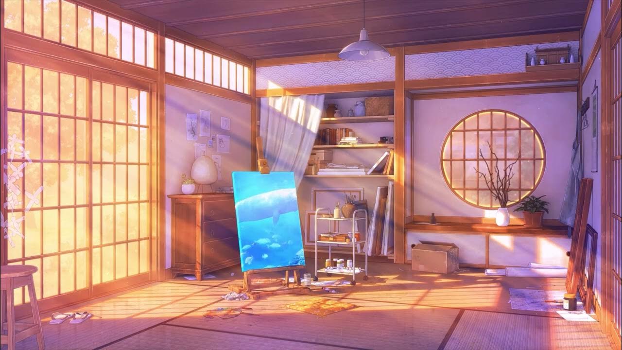 lofi japanese style room day time 4k live wallpaper