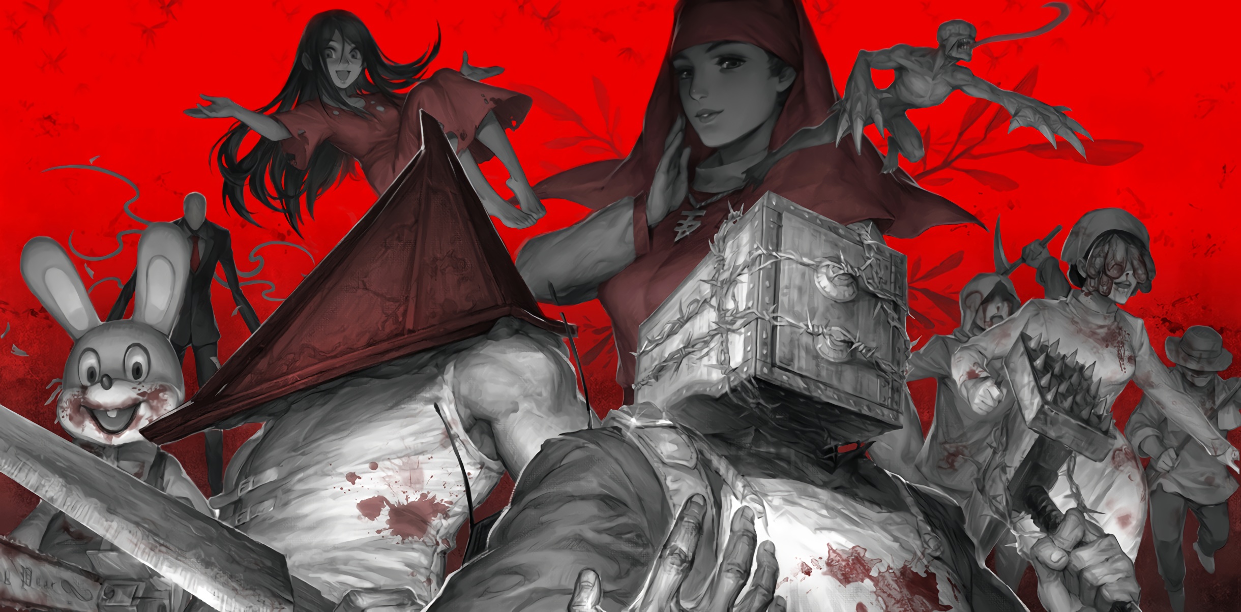 Phone wallpaper: Pyramid Head, Anime, Crossover, Corpse Party, Creepypasta, Resident Evil, Sachiko Shinozaki, Silent Hill, Slender Man, The Evil Within 848198