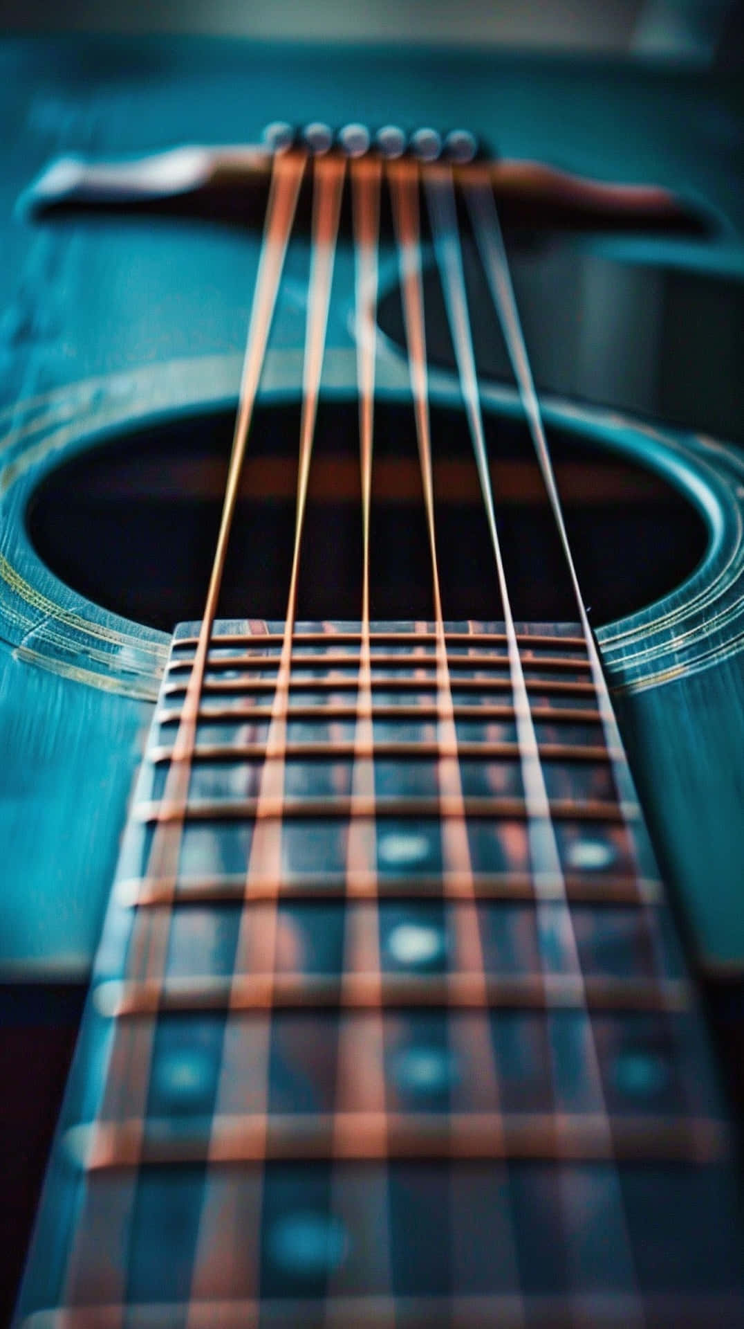 Download Close Up Acoustic Guitar Strings Wallpaper