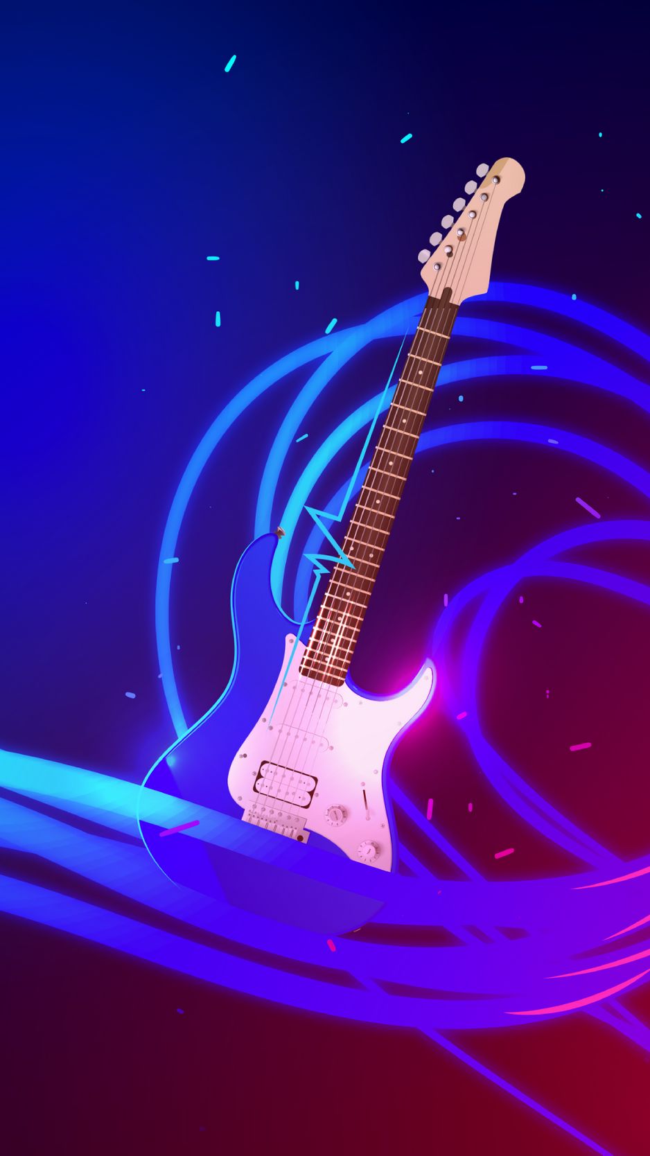 Download Wallpaper 938x1668 Guitar, Art, Vector, Wavy, Music Internet Iphone 8 7 6s 6 For Parallax HD Background