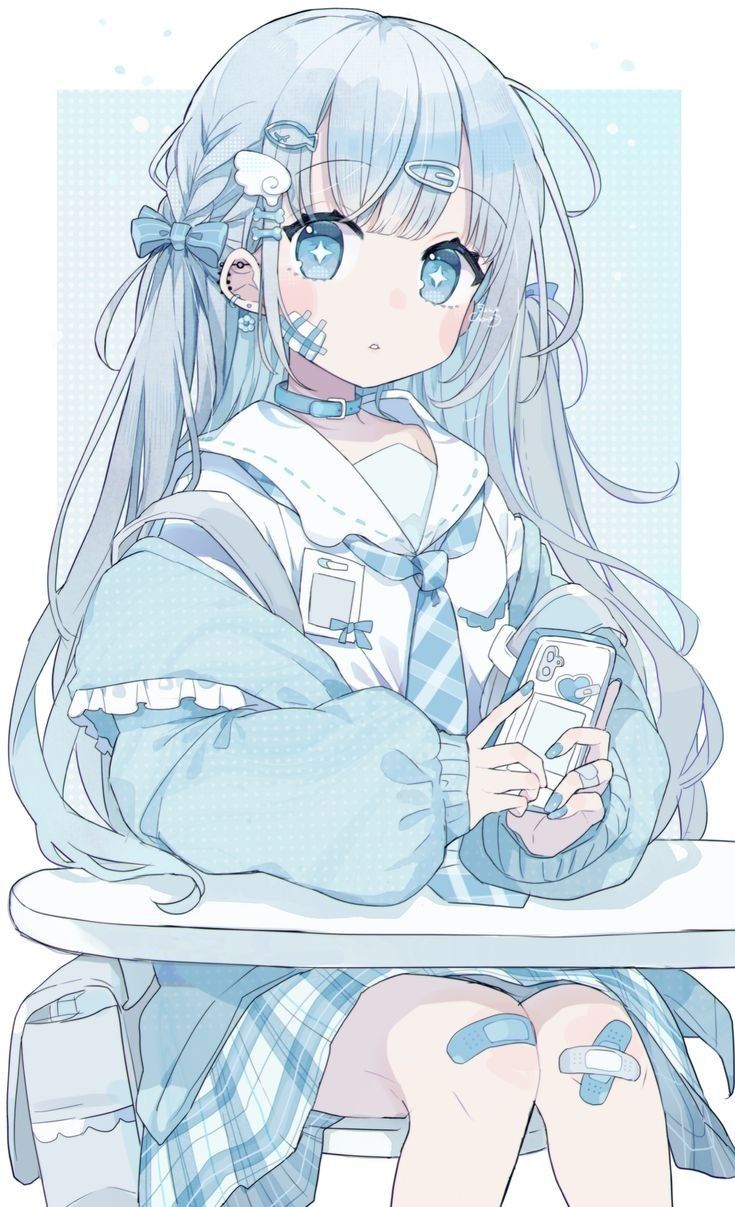 Anime. Blue anime, Cute cartoon wallpaper, Cute anime wallpaper