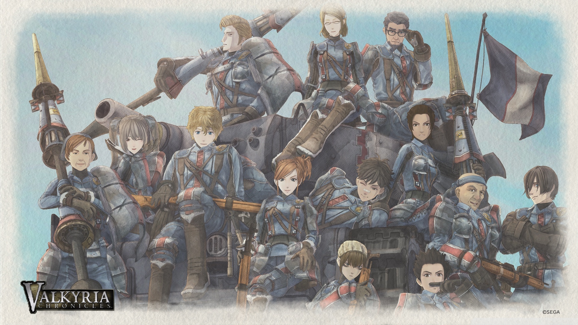 Wallpaper playstation 3, sega, valkyria chronicles, valkyria, Valkyrie Chronicles, Squad 7, Gallia for mobile and desktop, section прочее, resolution 1920x1080