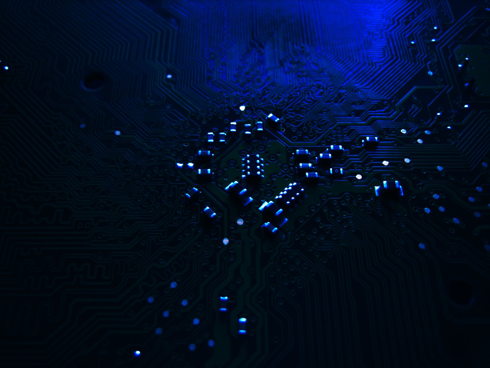 HD Wallpaper: Technological Hardware in Vibrant Blue