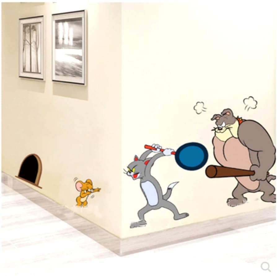 Tom Jerry Mouse Anime Wall Sticker Removable Wallpaper Home Décoration, Amazon.co.uk: DIY & Tools