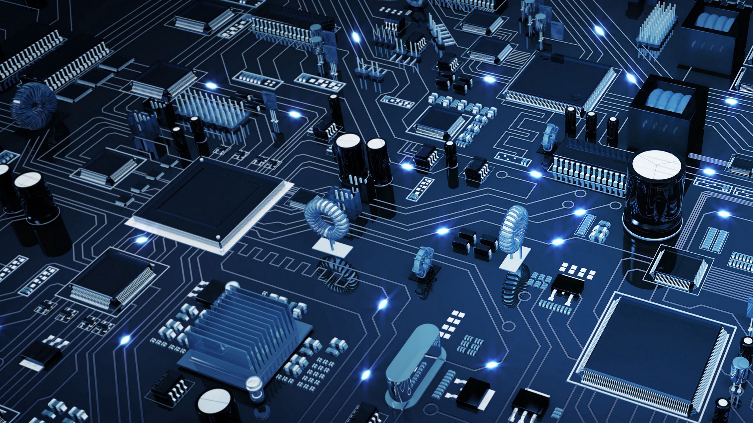 Download wallpaper 2560x1440 microchip, processor, electronics, circuit widescreen 16:9 HD background