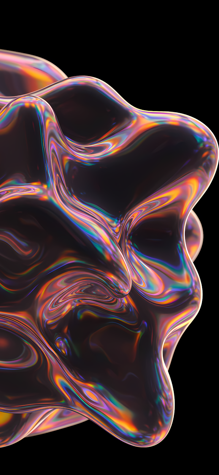 iPhone 17 Ultra, Pro Max, Air Concept Wallpaper iOS 19: Abstract Iridescent Shape