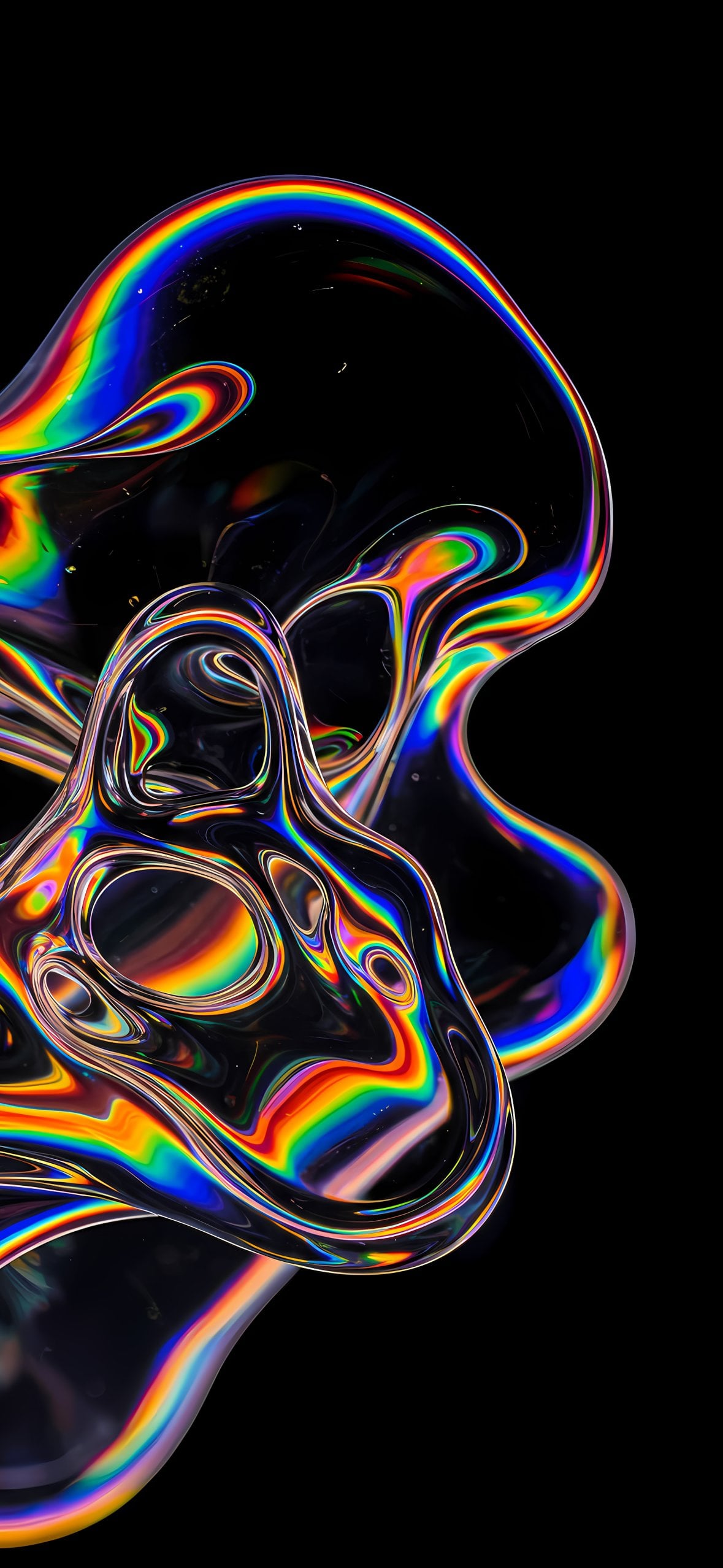 iPhone 17 Ultra, Pro Max, Air Concept Wallpaper iOS 19: Abstract Iridescent Liquid