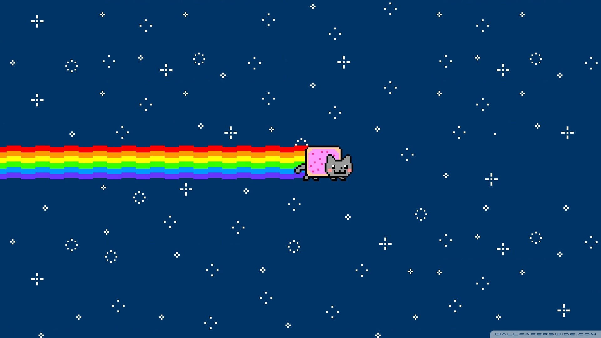Download Nyan Cat Flying Through Space Wallpaper