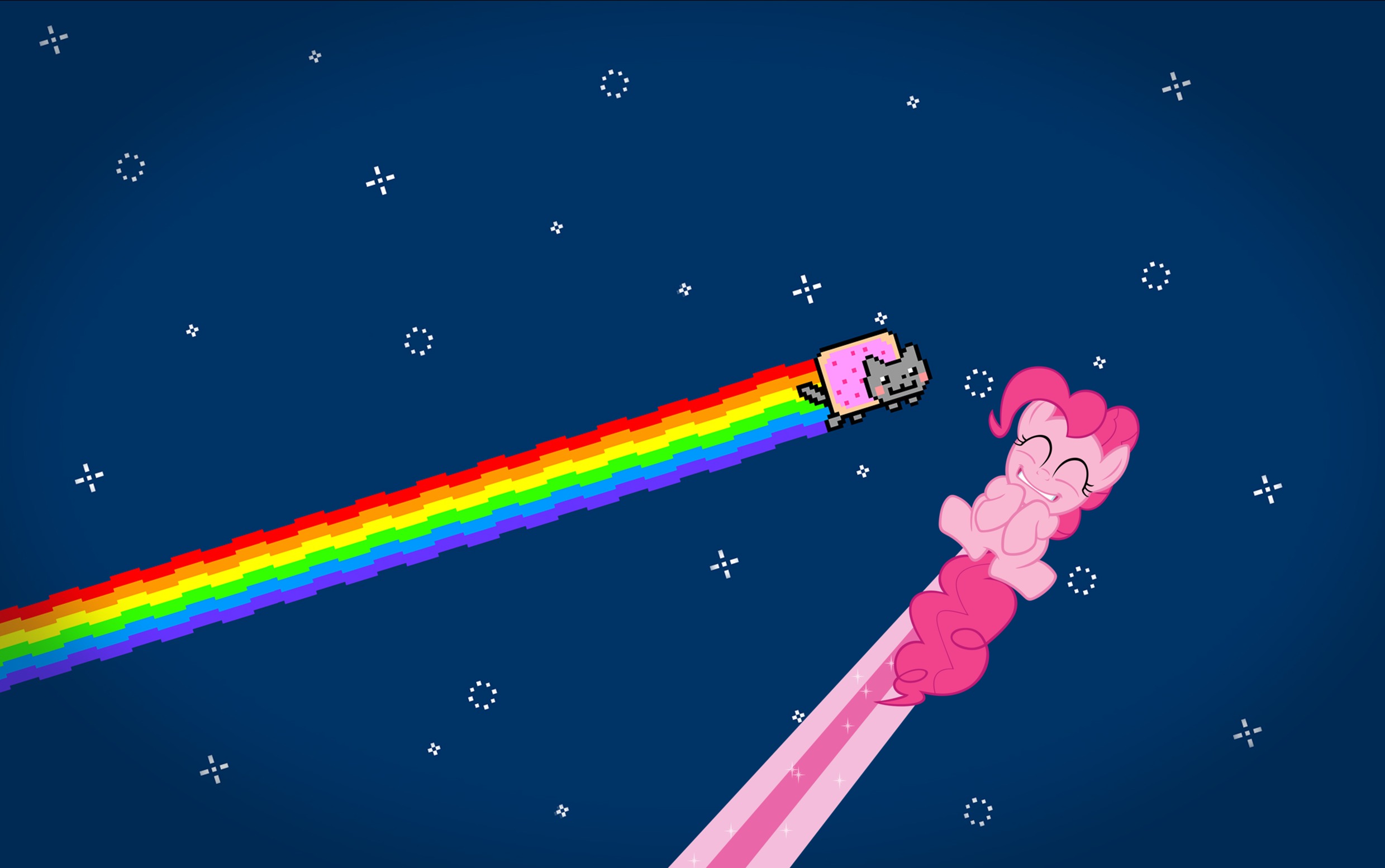 Wallpaper cat, stars, rainbow, anime, nyan cat, pinkie pie for mobile and desktop, section стиль, resolution 2479x1554