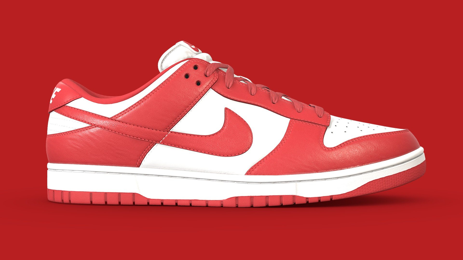 Nike Dunk Low University Red Sneaker Model By Joe Wall [b59fecc]