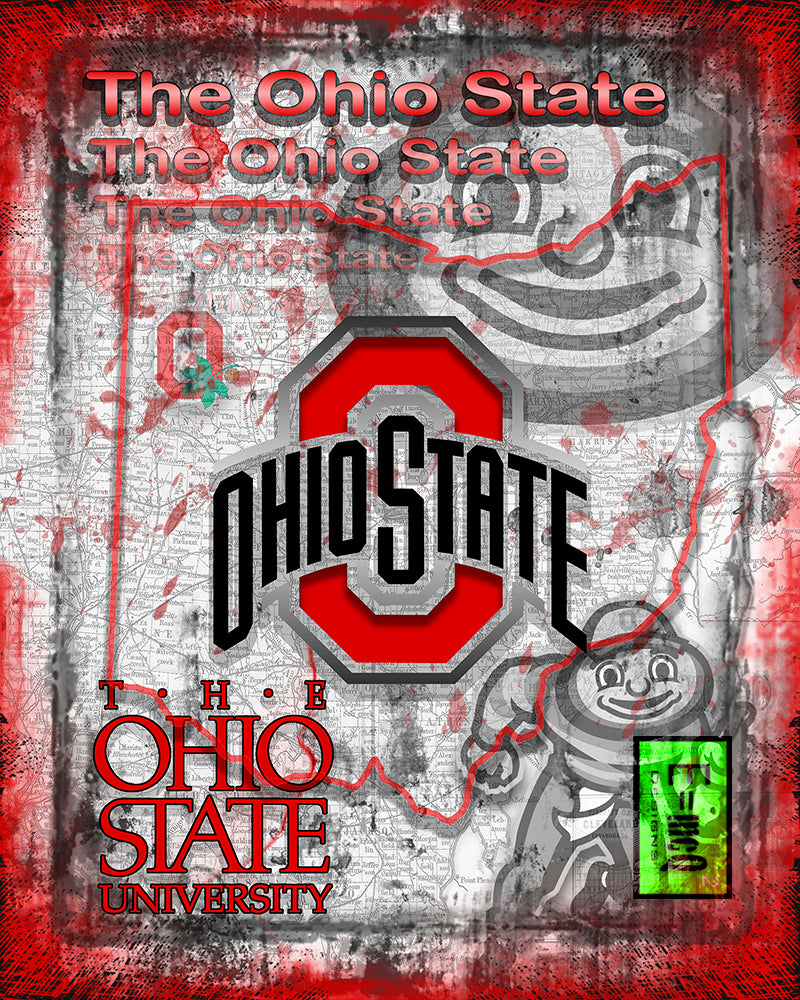 Ohio State Poster, Ohio State Buckeyes Tribute Art