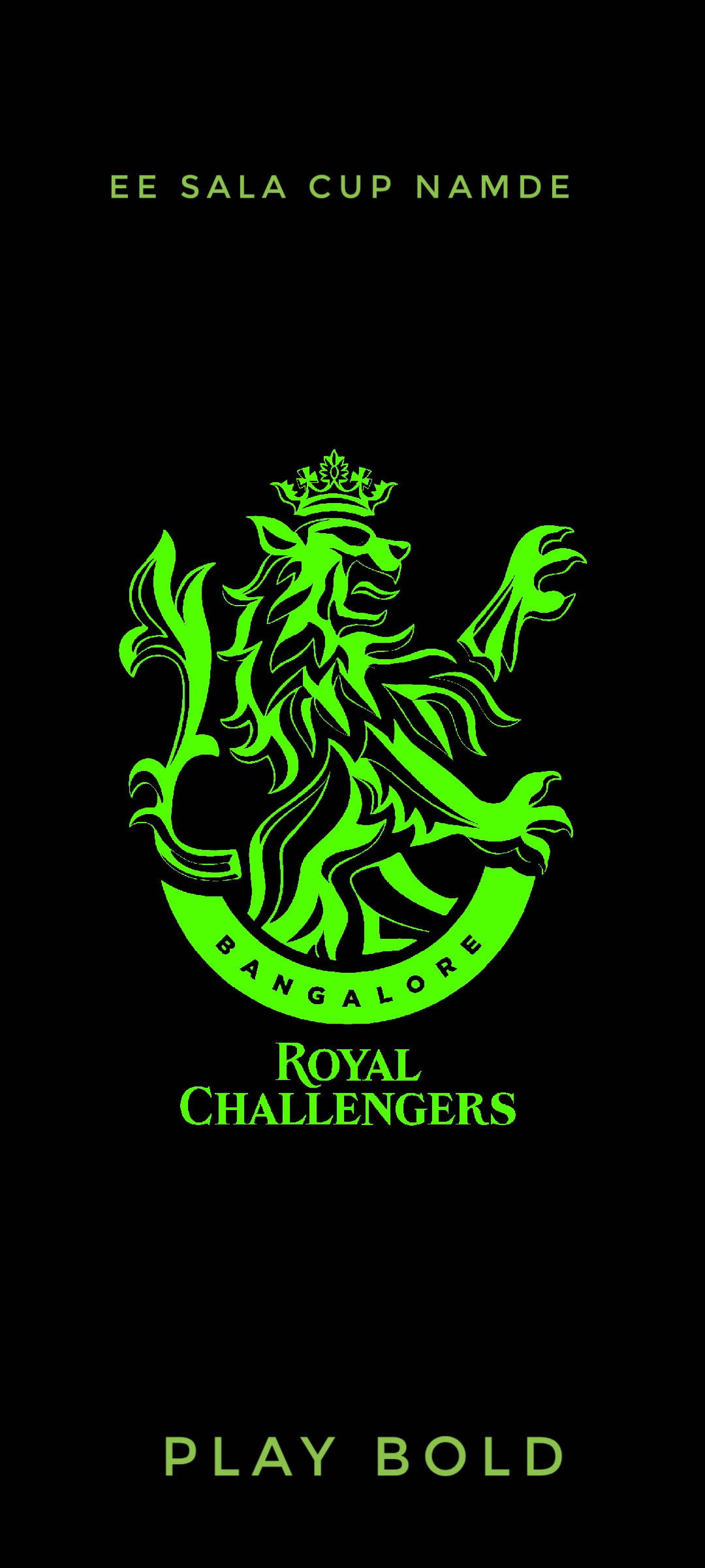 Download Rcb Royal Challengers Glowing Green Logo Wallpaper