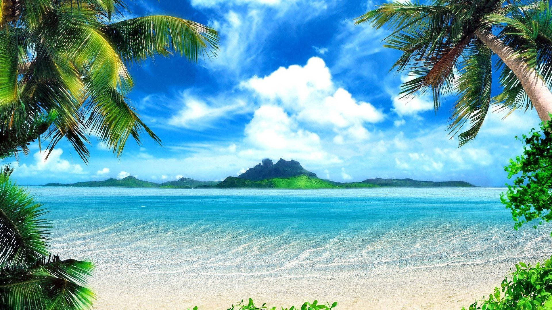 Download 1920x1080 HD Nature Tropical Beach Wallpaper