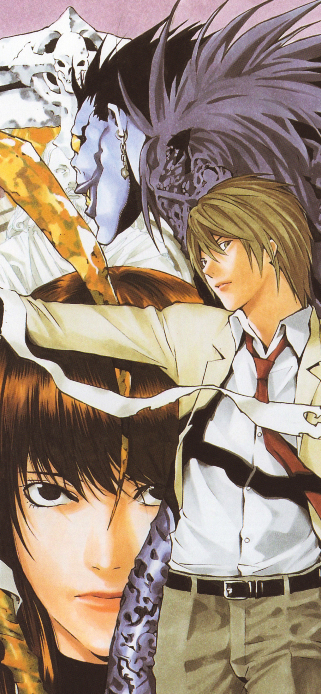 Phone wallpaper: Anime, Death Note, Light Yagami, Ryuk (Death Note), Naomi Misora, Stephen Gevanni 1429803