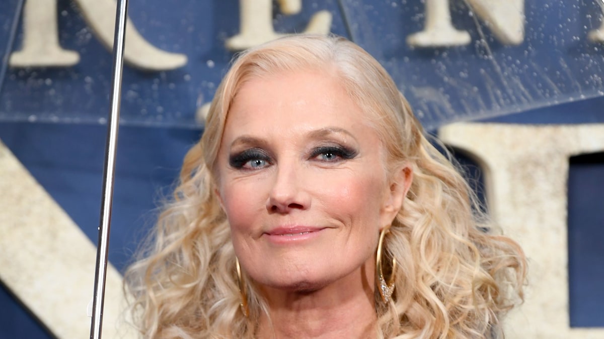 Joely Richardson, 59, is a goddess in scarlet dress as she braves the rain for London premiere of Renegade Nell. HELLO!