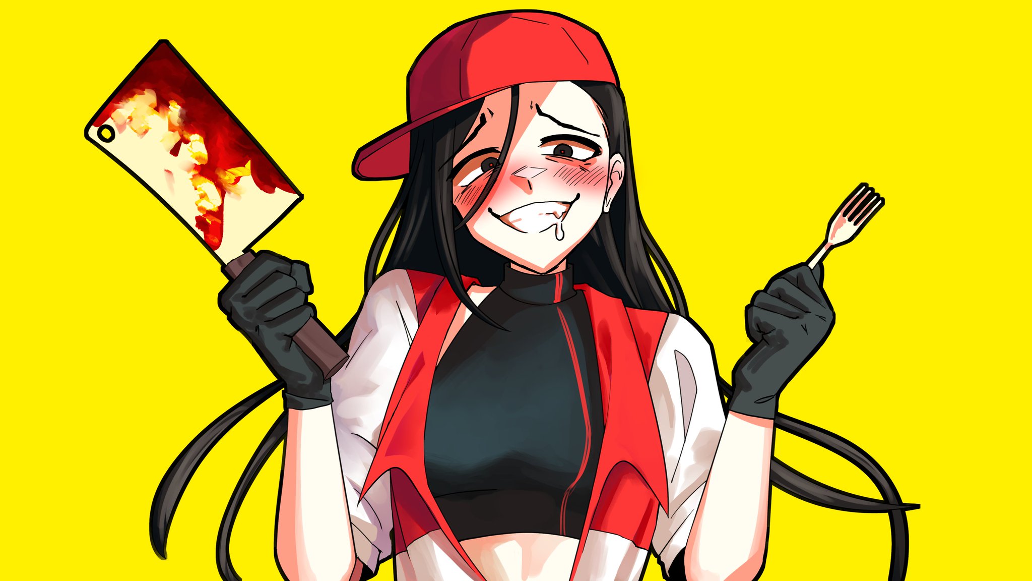 saki - #ButcherVanity I couldn't do fanart for a while because I had exams but now. I'm free I'll die soon but. here. I love meat girl so much I want